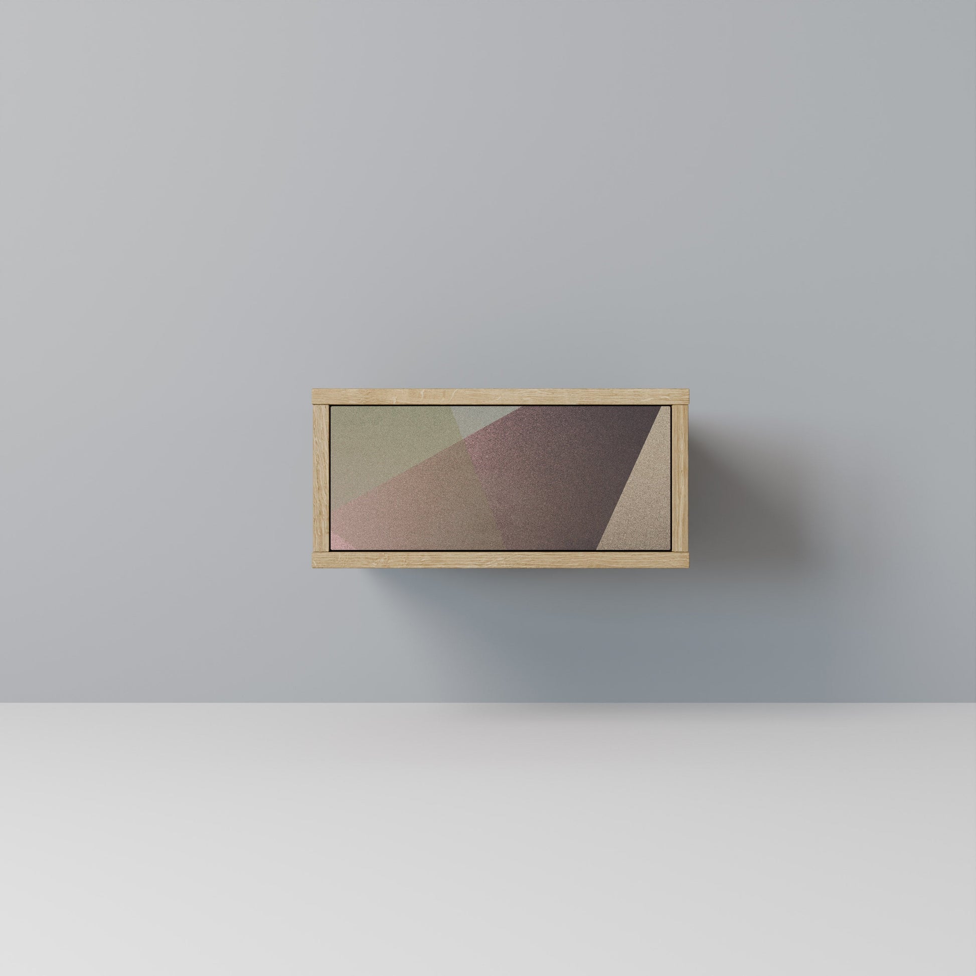 Table de chevet BEIGE GEOMETRY effet chêne