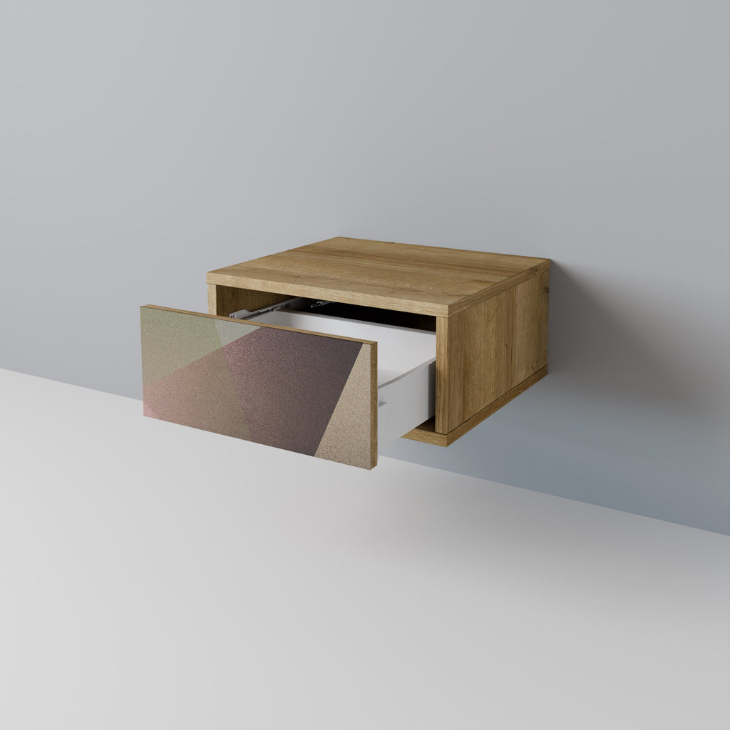 Table de chevet BEIGE GEOMETRY effet chêne