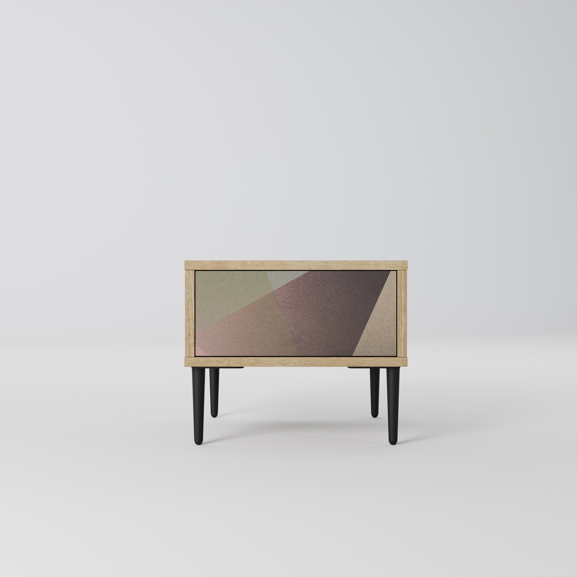Table de chevet BEIGE GEOMETRY effet chêne