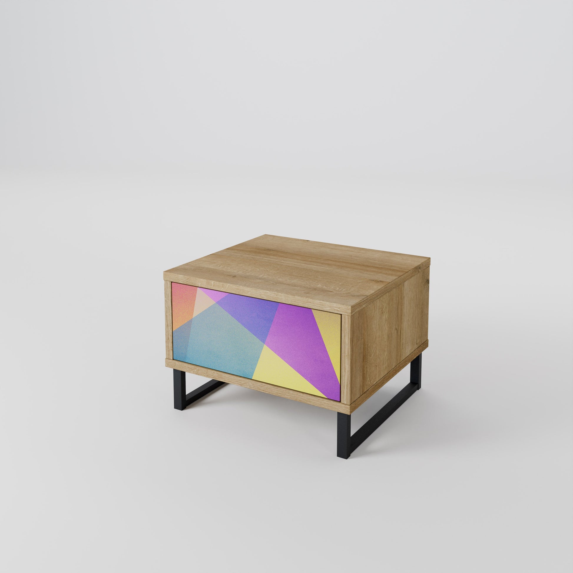 Table de chevet BRIGHT GEOMETRY effet chêne