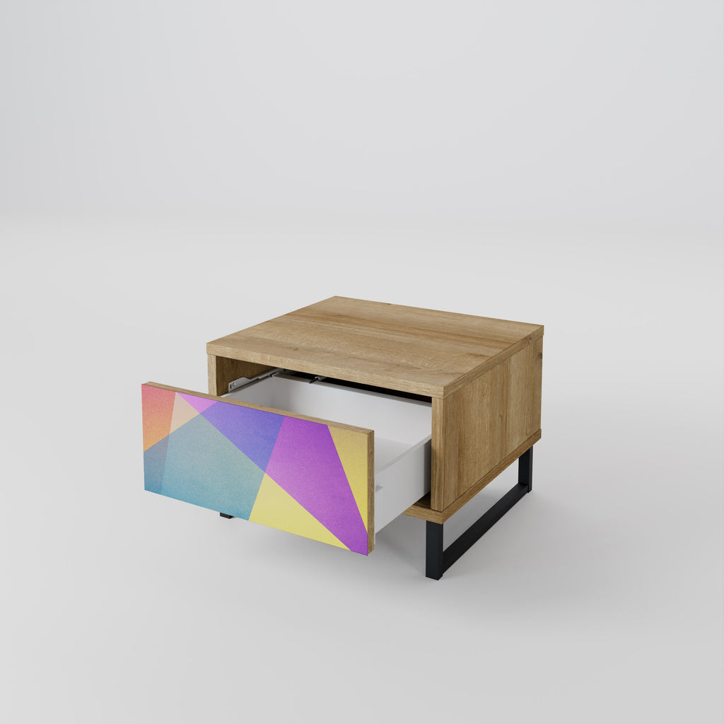 Table de chevet BRIGHT GEOMETRY effet chêne