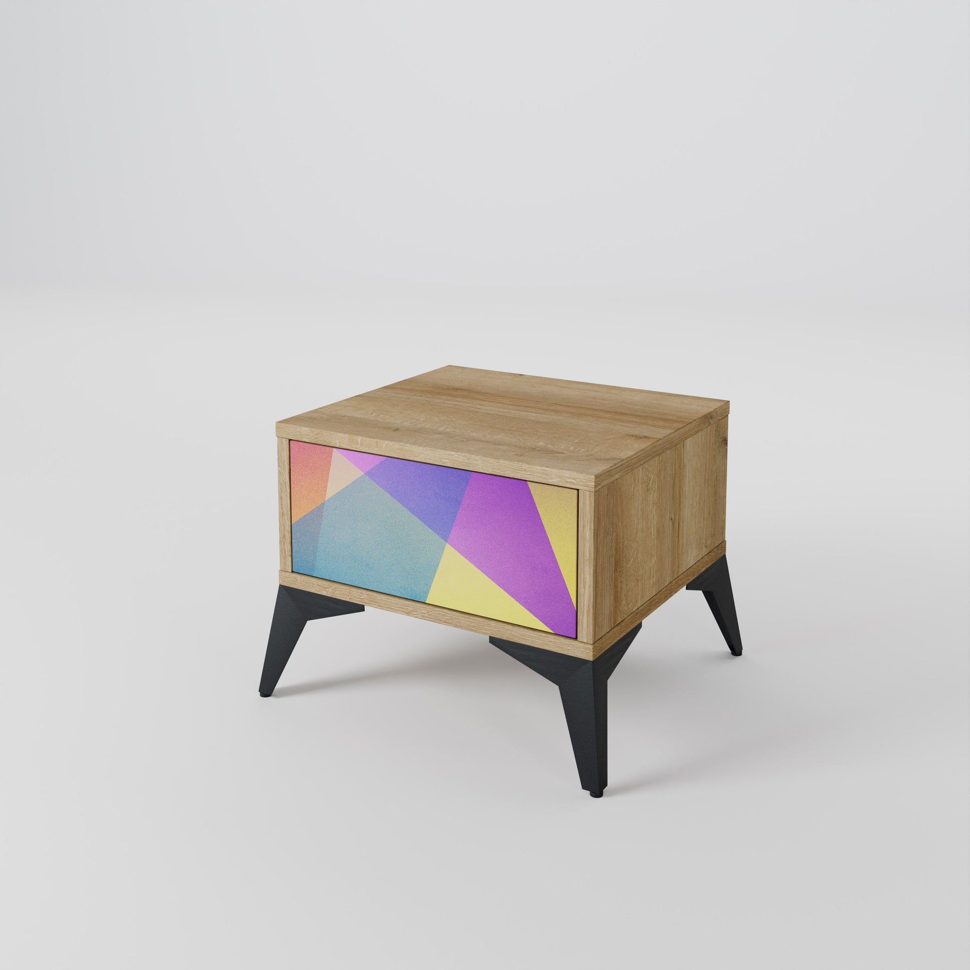 Table de chevet BRIGHT GEOMETRY effet chêne