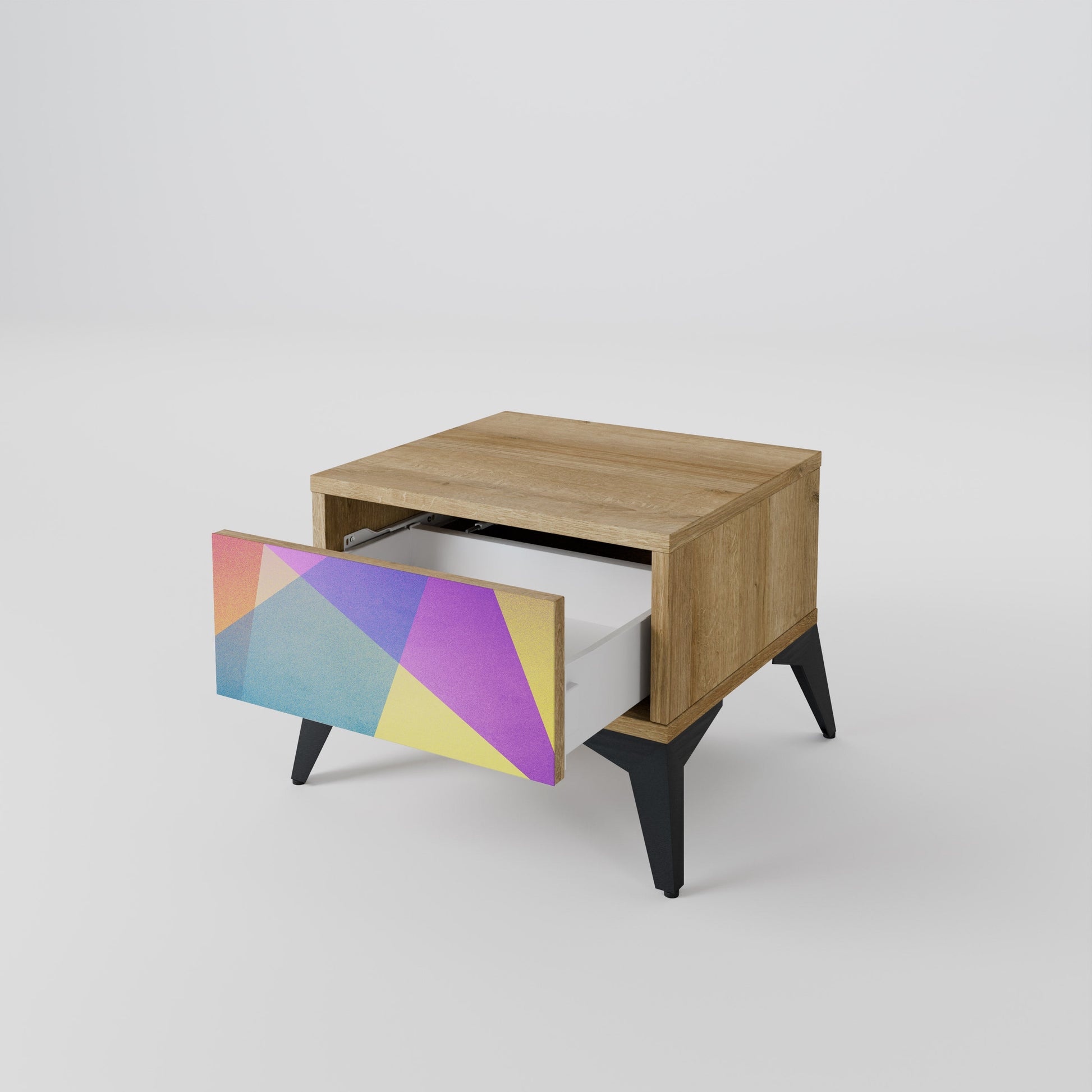 Table de chevet BRIGHT GEOMETRY effet chêne