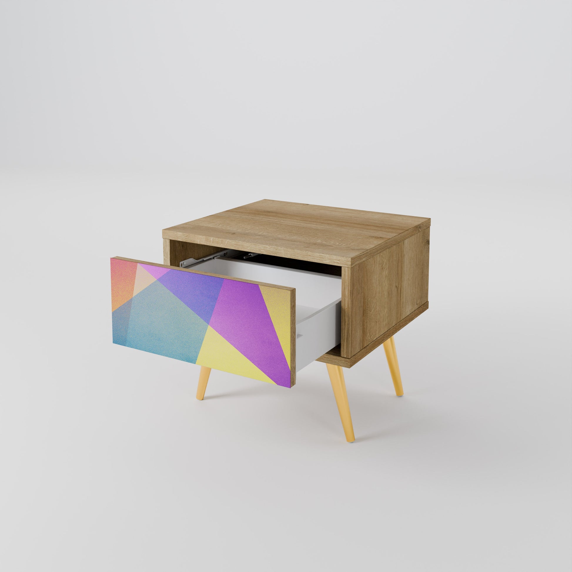 Table de chevet BRIGHT GEOMETRY effet chêne