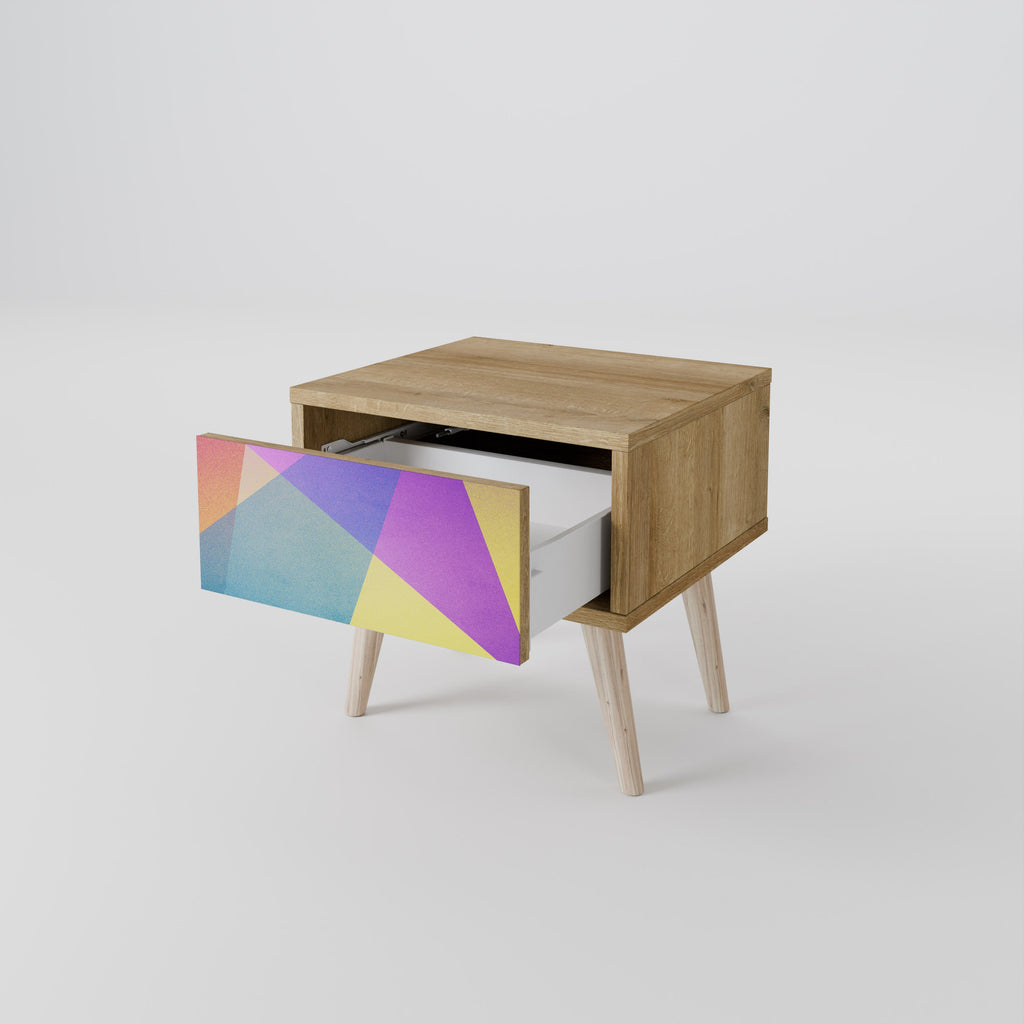 Table de chevet BRIGHT GEOMETRY effet chêne