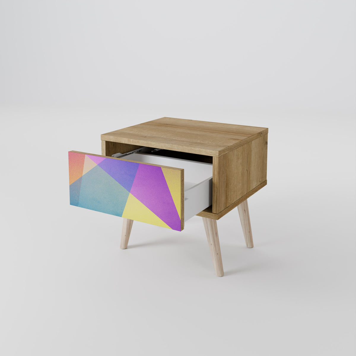 Table de chevet BRIGHT GEOMETRY effet chêne