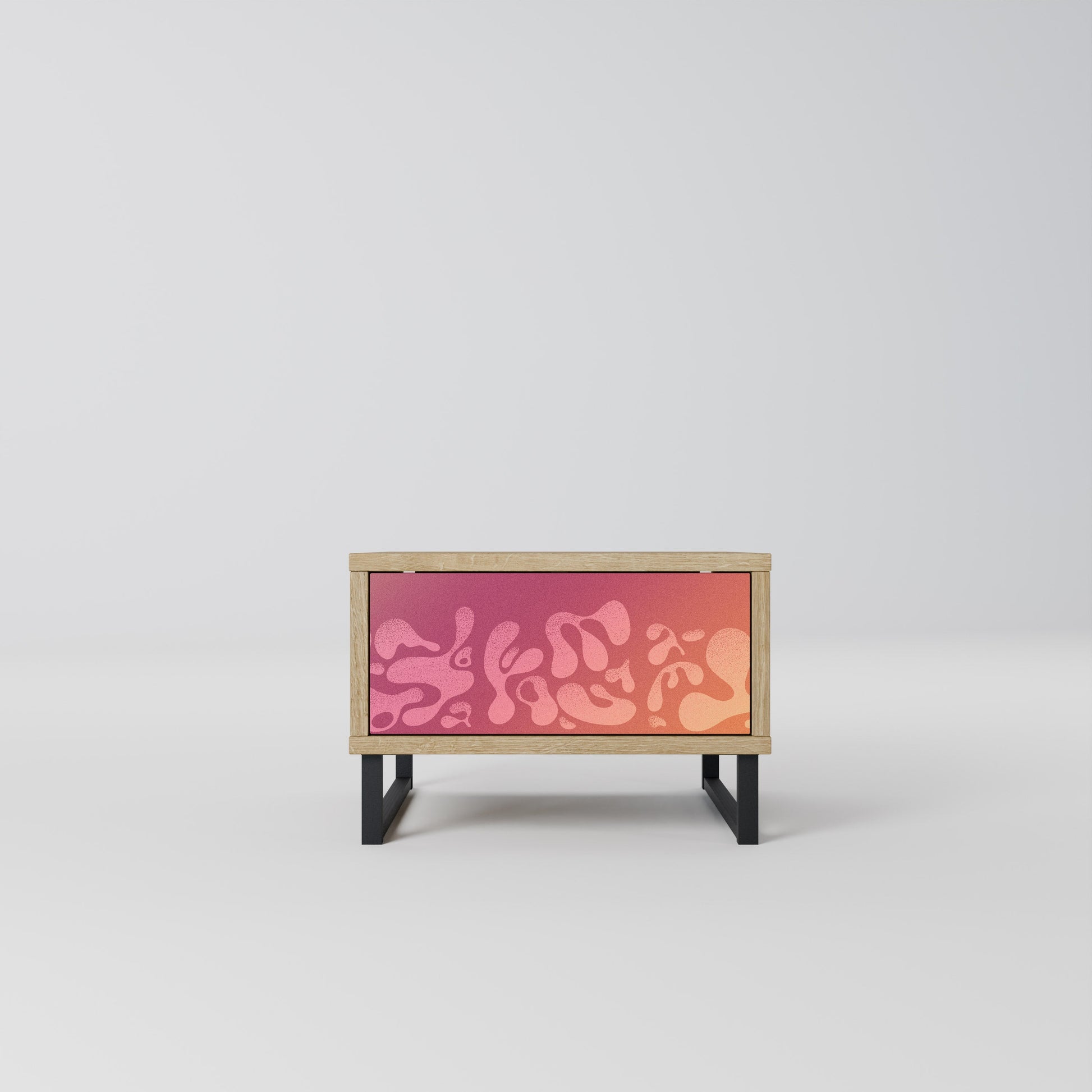 Table de chevet IRREGULAR PINK effet chêne