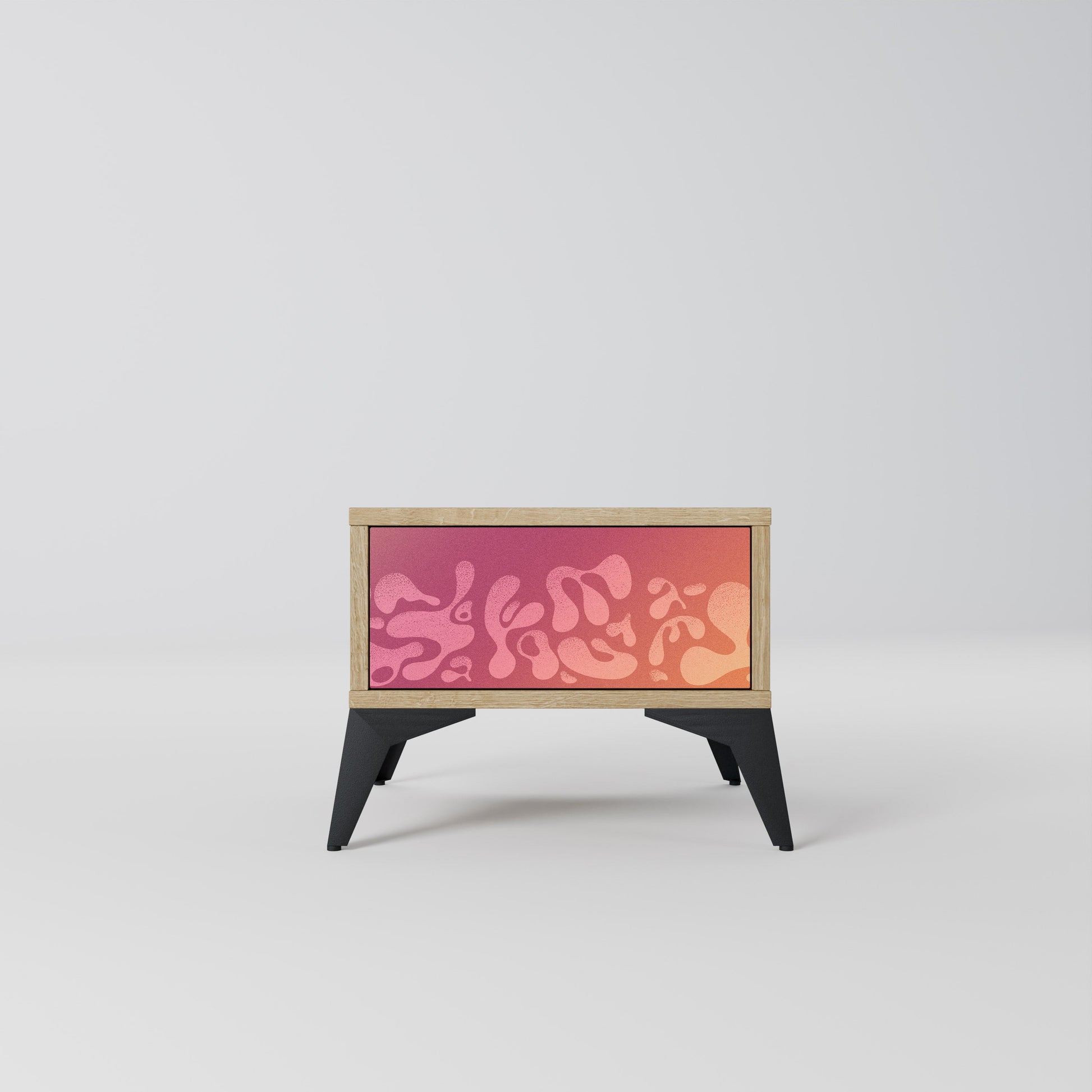 Table de chevet IRREGULAR PINK effet chêne