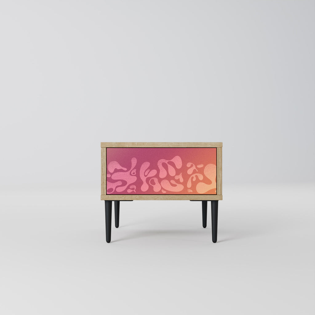 Table de chevet IRREGULAR PINK effet chêne