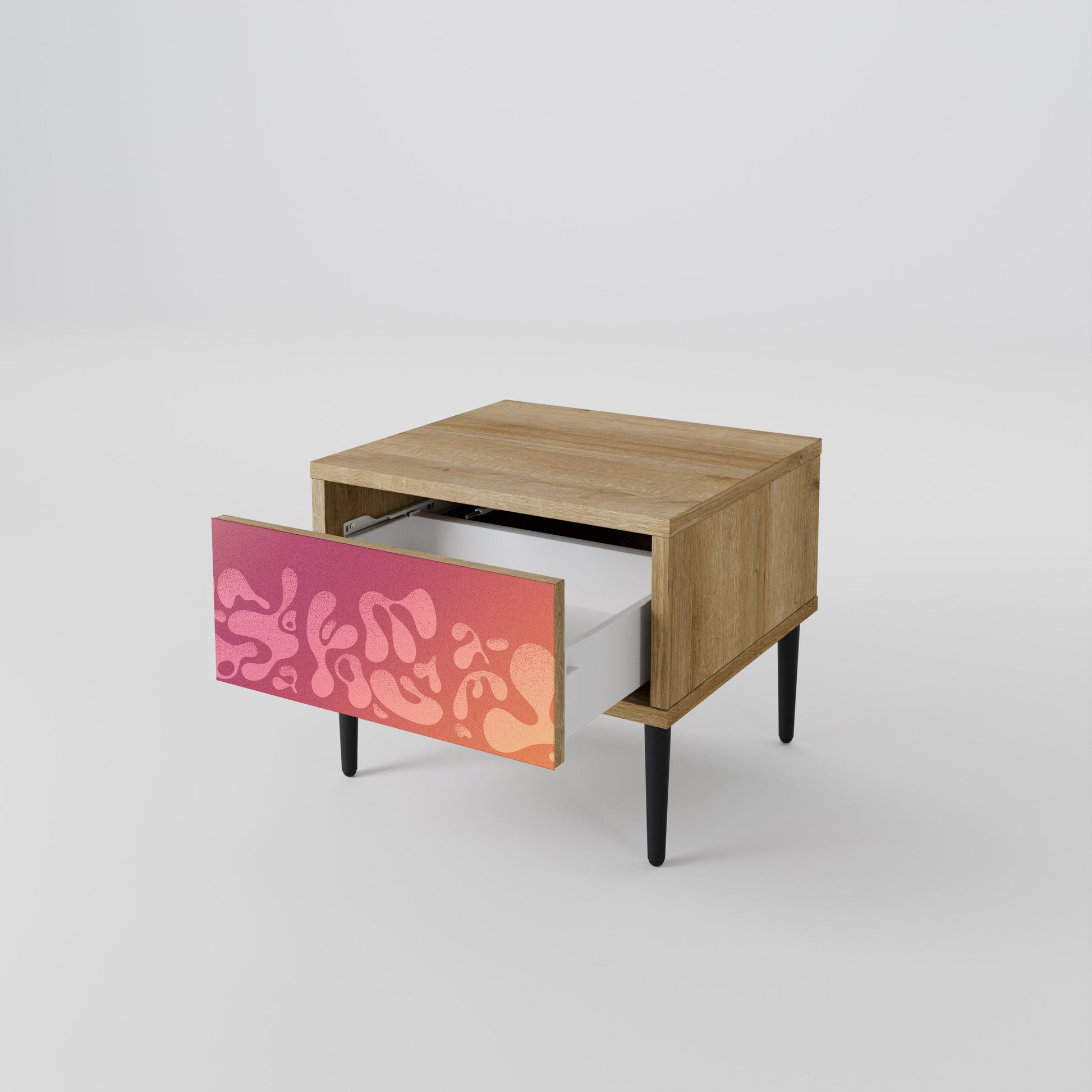Table de chevet IRREGULAR PINK effet chêne