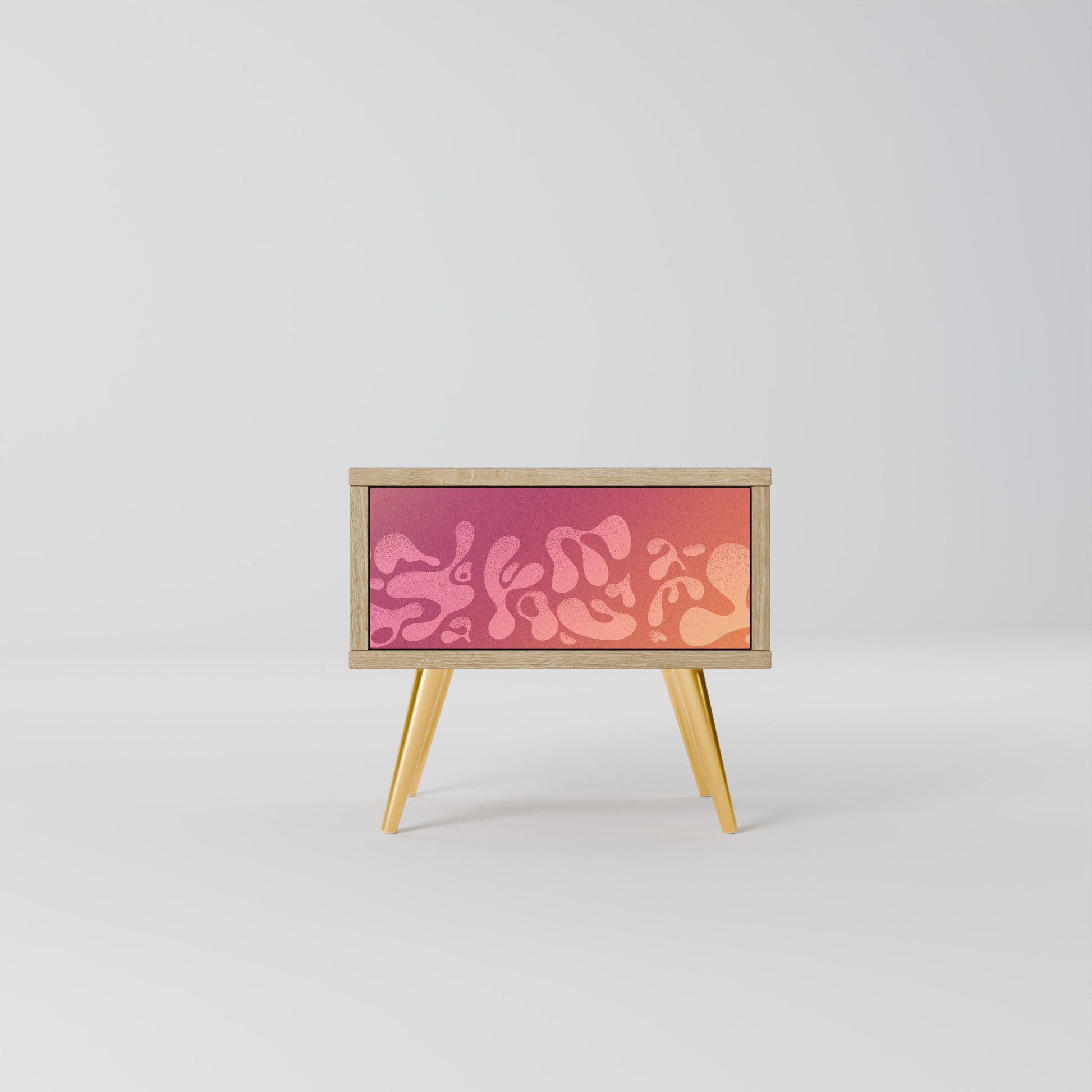Table de chevet IRREGULAR PINK effet chêne