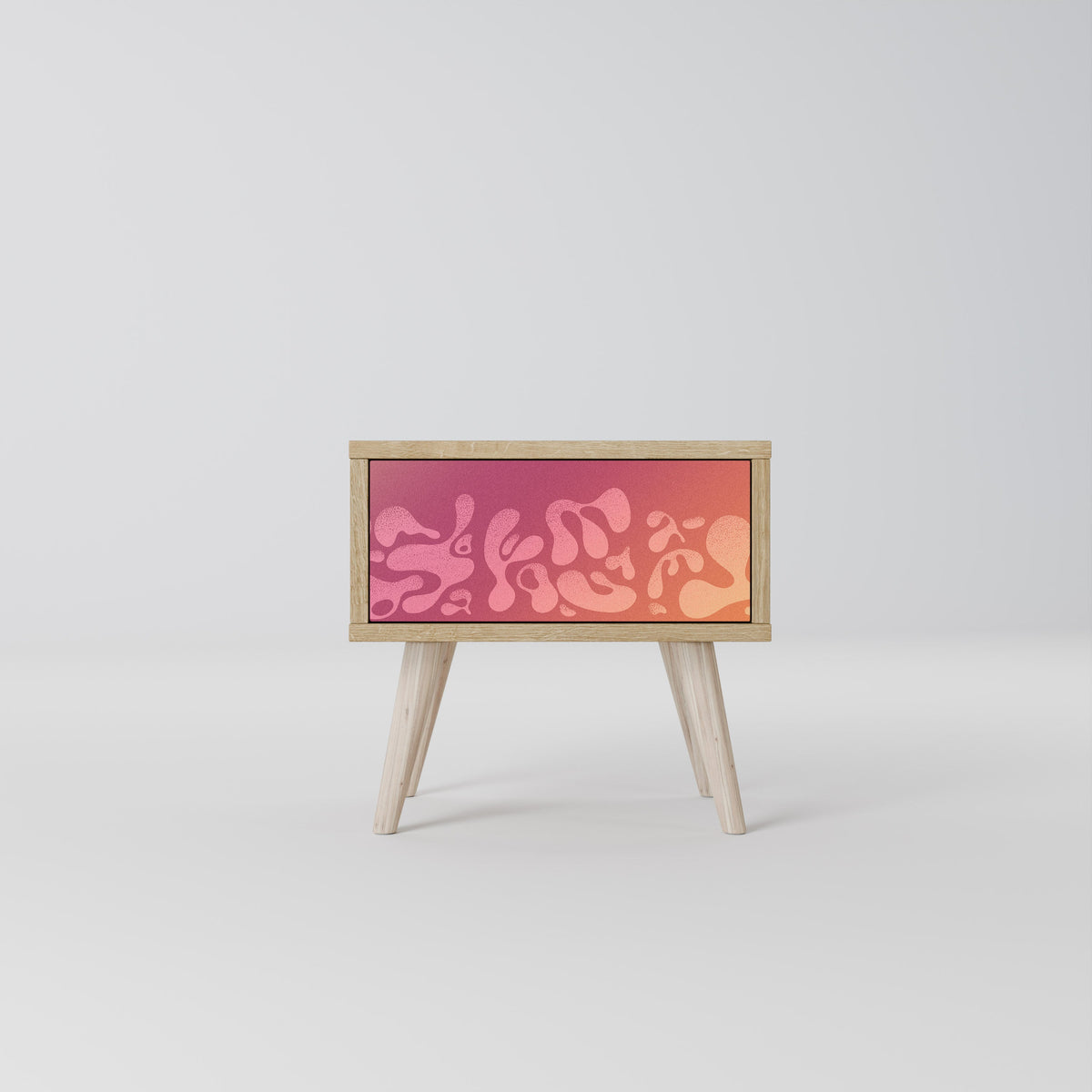 Table de chevet IRREGULAR PINK effet chêne