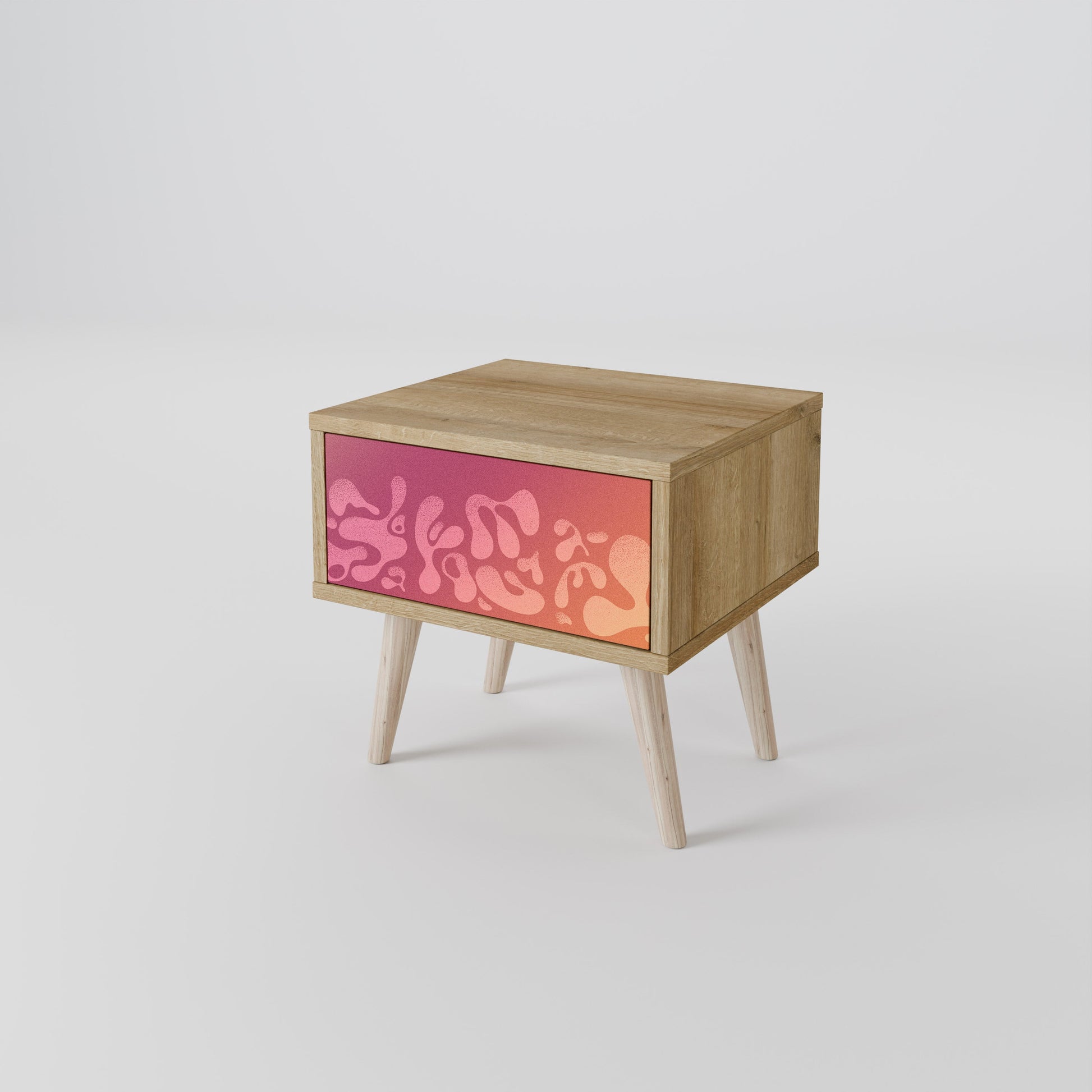 Table de chevet IRREGULAR PINK effet chêne