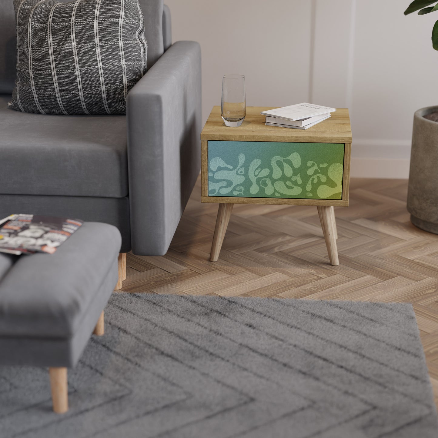 IRREGULAR BLUE Nightstand