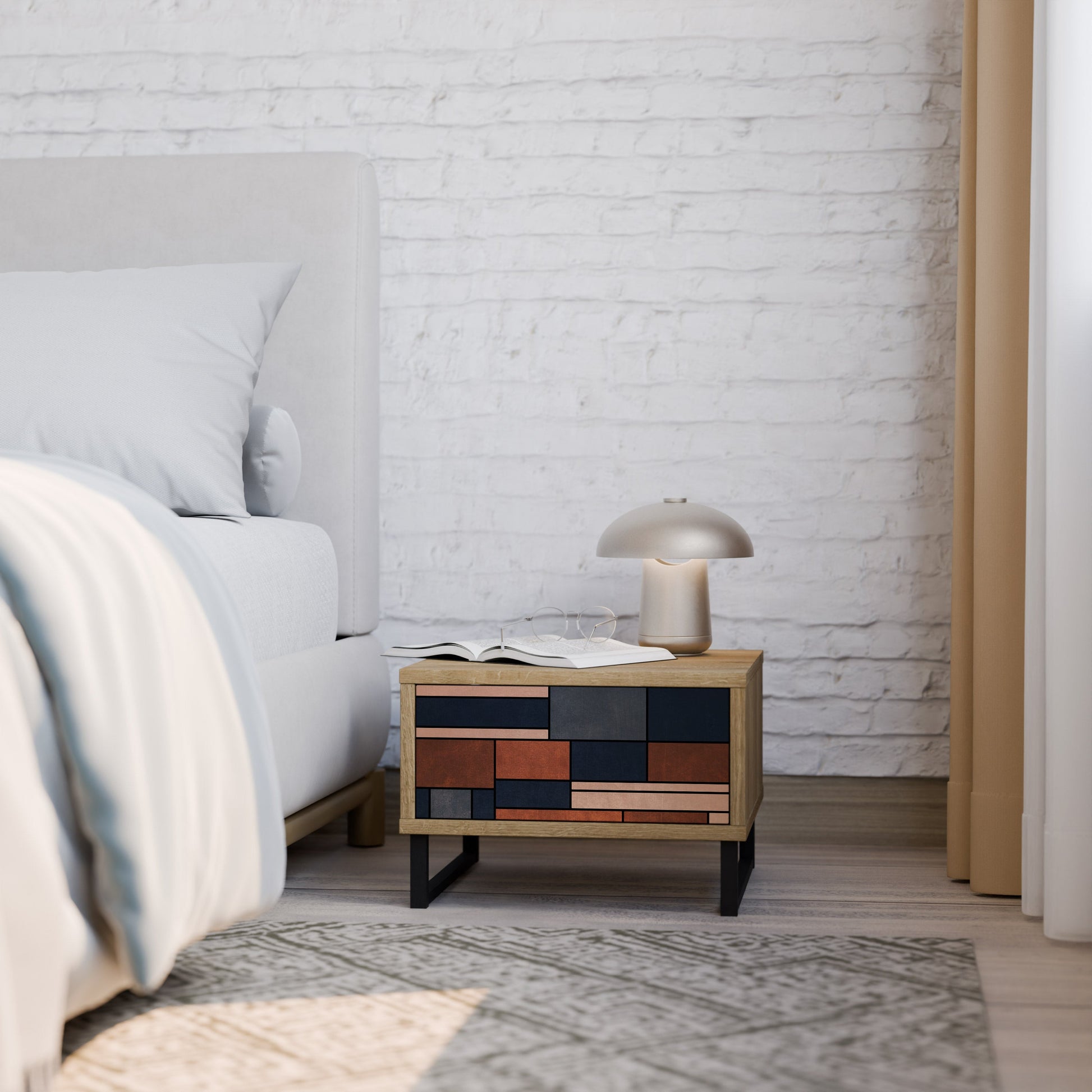 INTREPID FORMATION Nightstand in Oak Effect