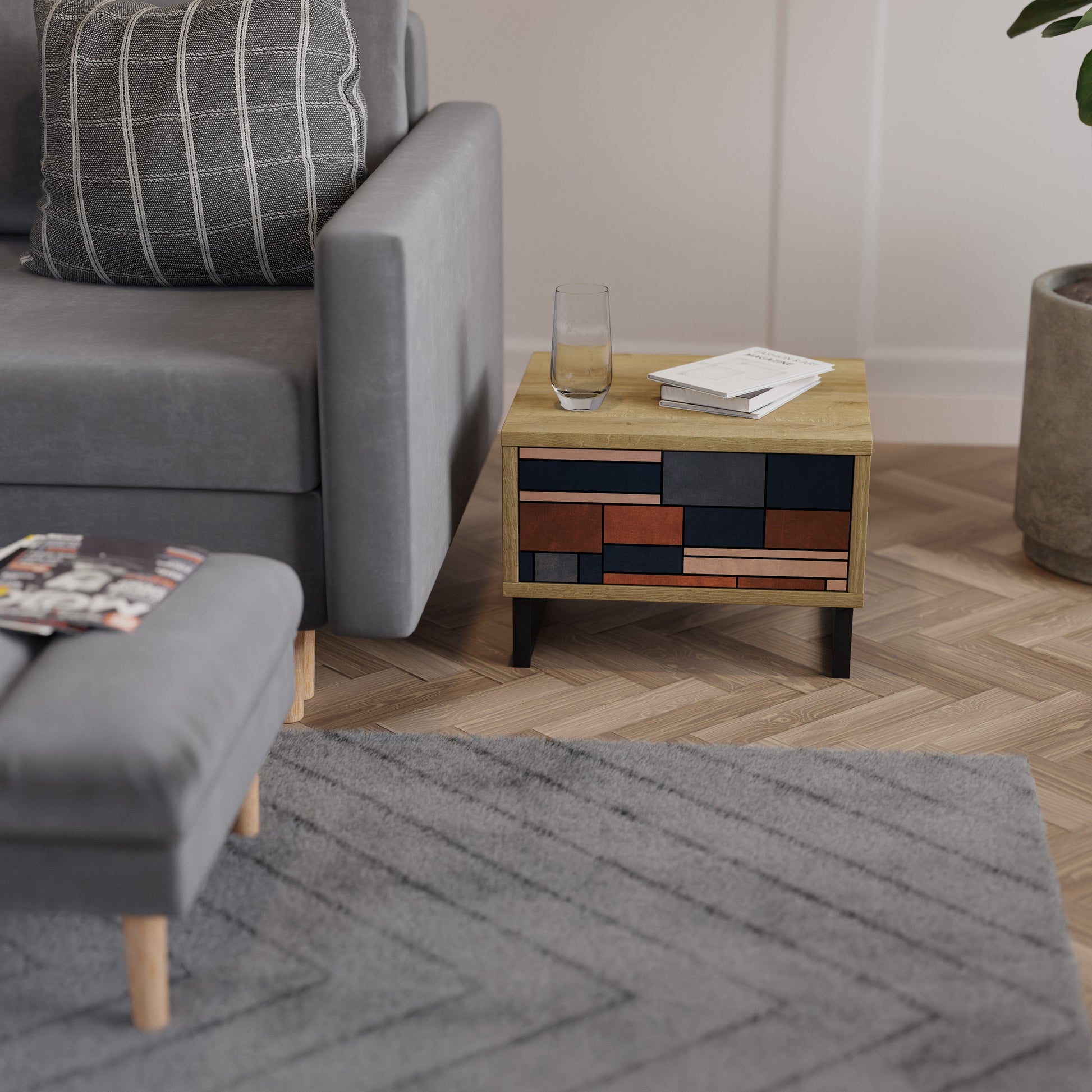 INTREPID FORMATION Nightstand in Oak Effect