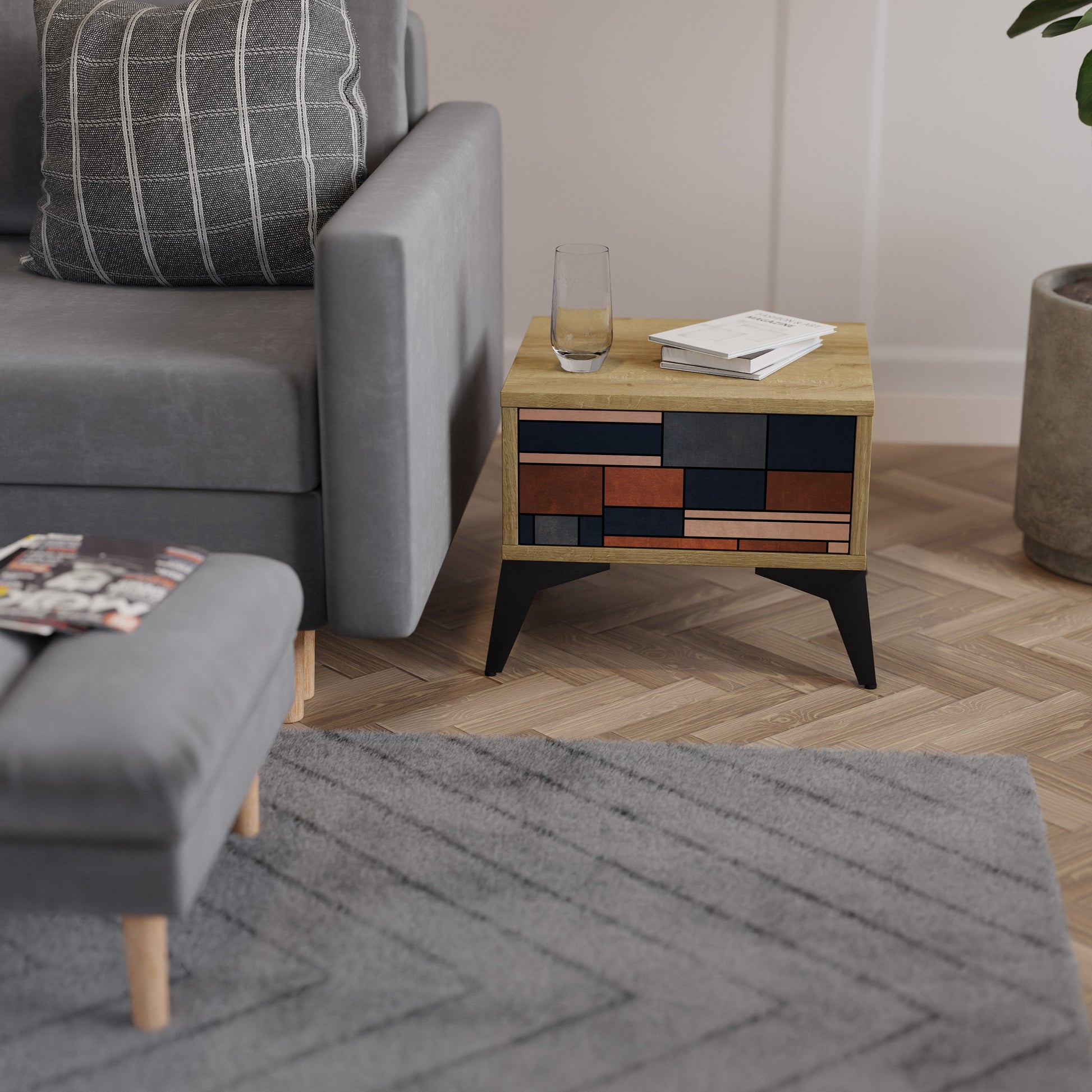 INTREPID FORMATION Nightstand in Oak Effect