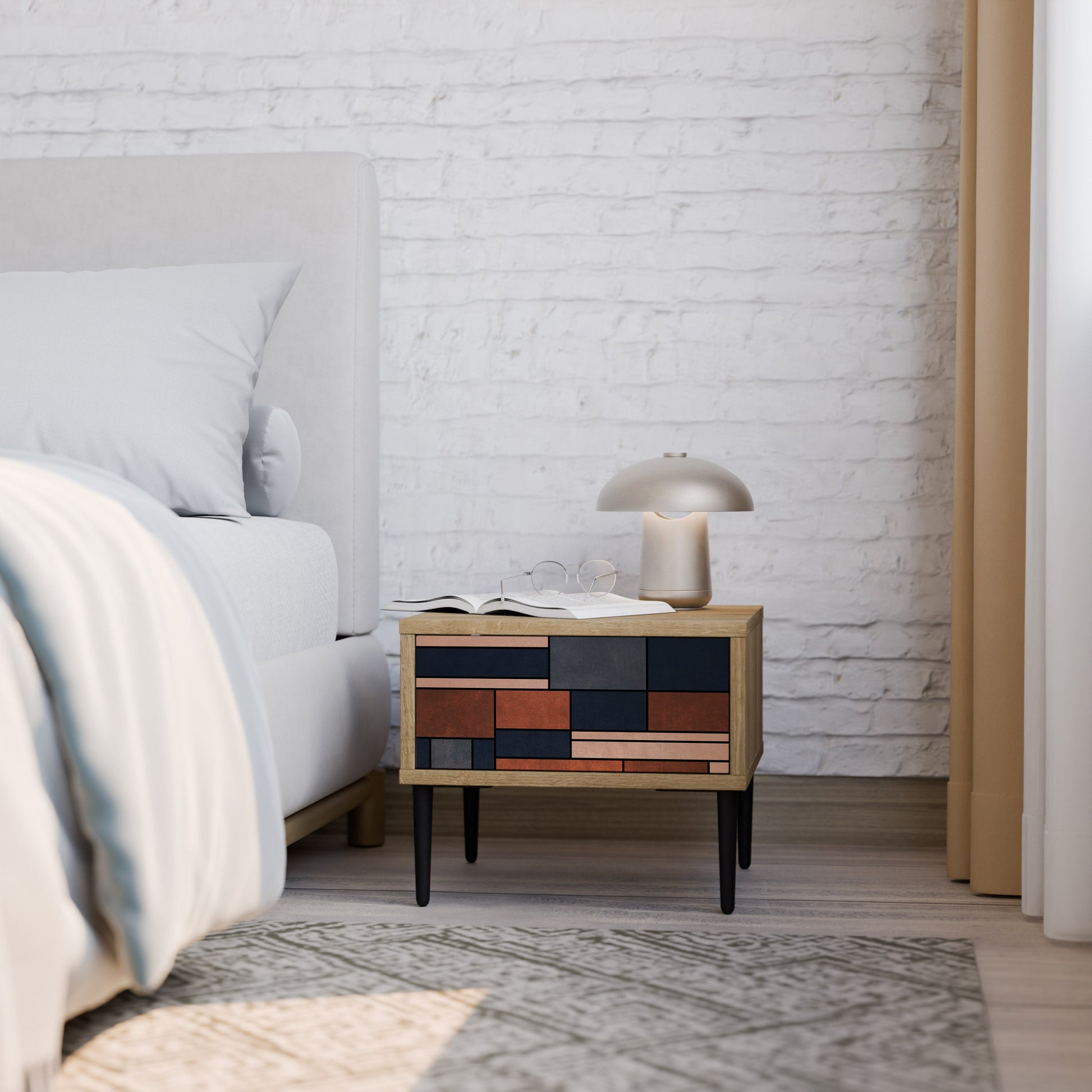 INTREPID FORMATION Nightstand in Oak Effect