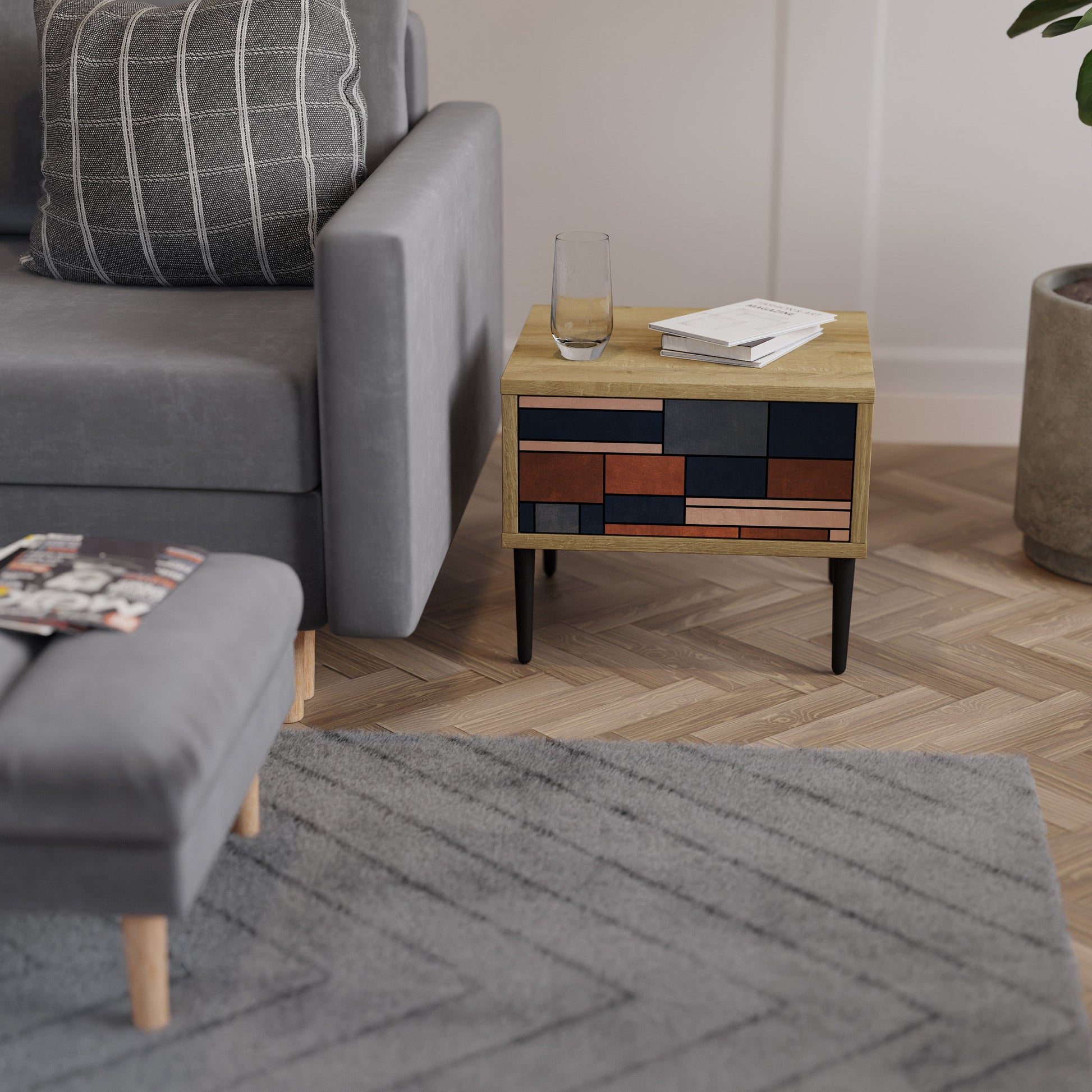 INTREPID FORMATION Nightstand in Oak Effect