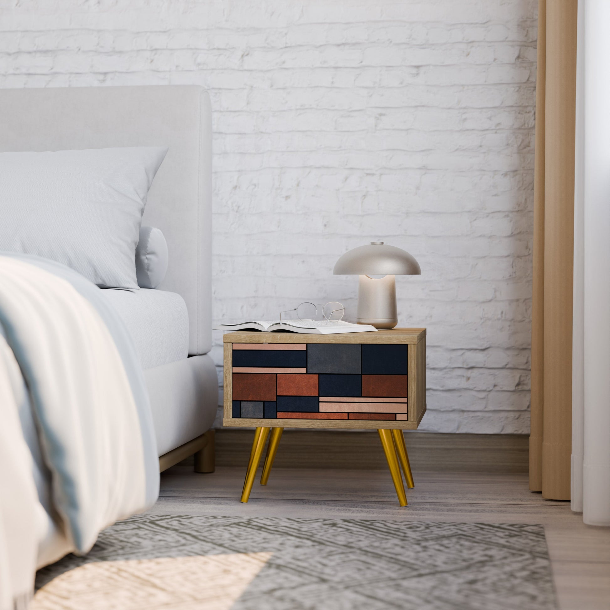 INTREPID FORMATION Nightstand in Oak Effect