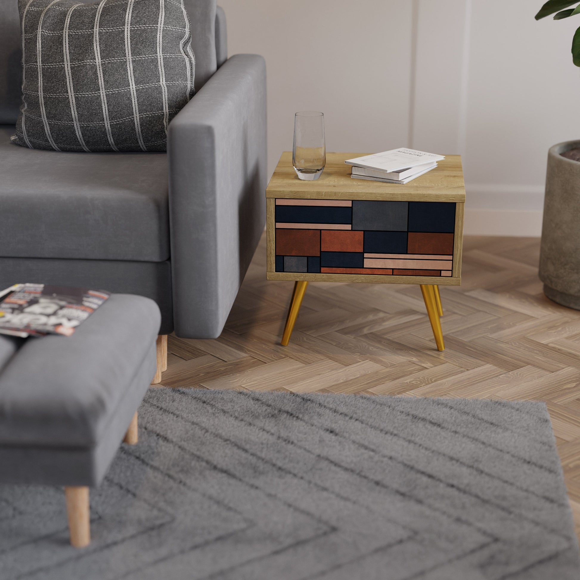INTREPID FORMATION Nightstand in Oak Effect