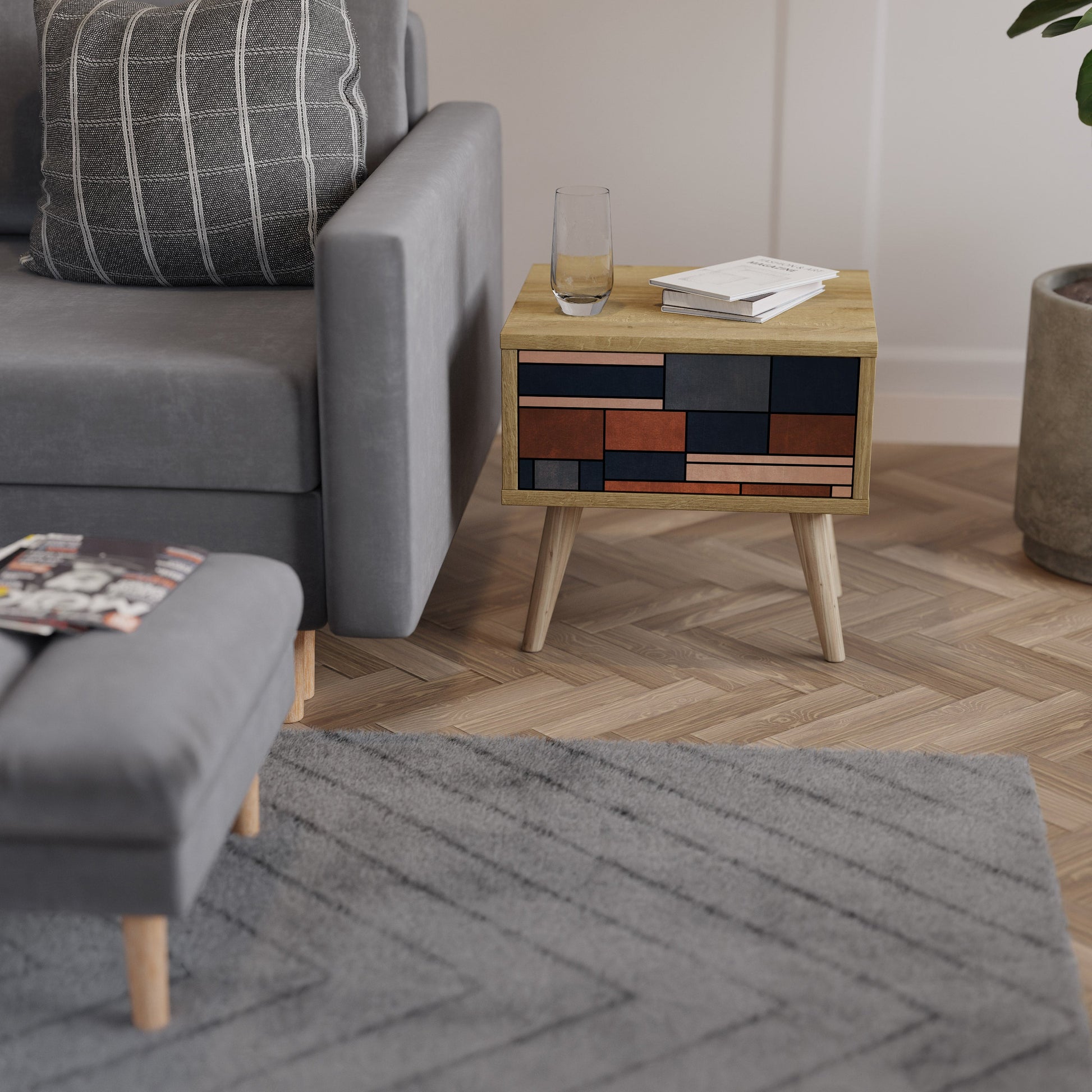 INTREPID FORMATION Nightstand in Oak Effect