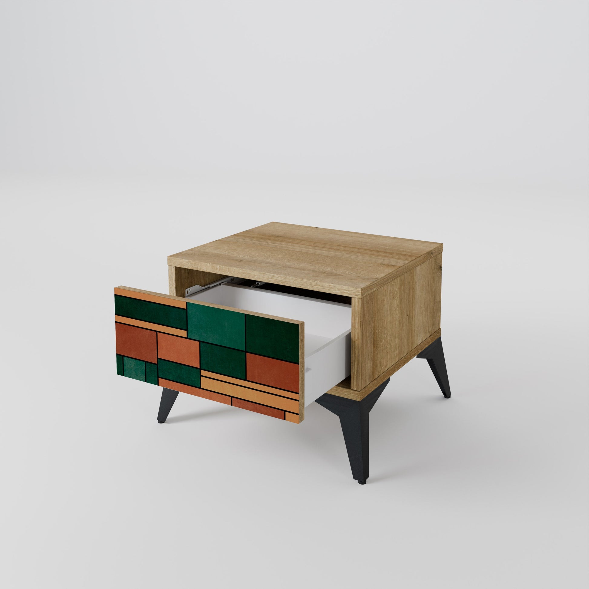 EARTHY FIGURES Nightstand in Oak Effect