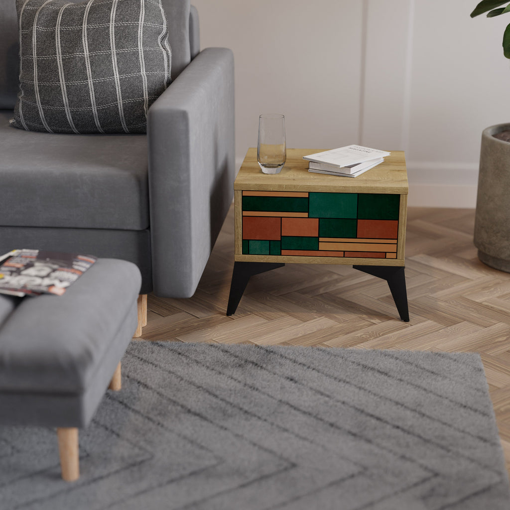 EARTHY FIGURES Nightstand in Oak Effect
