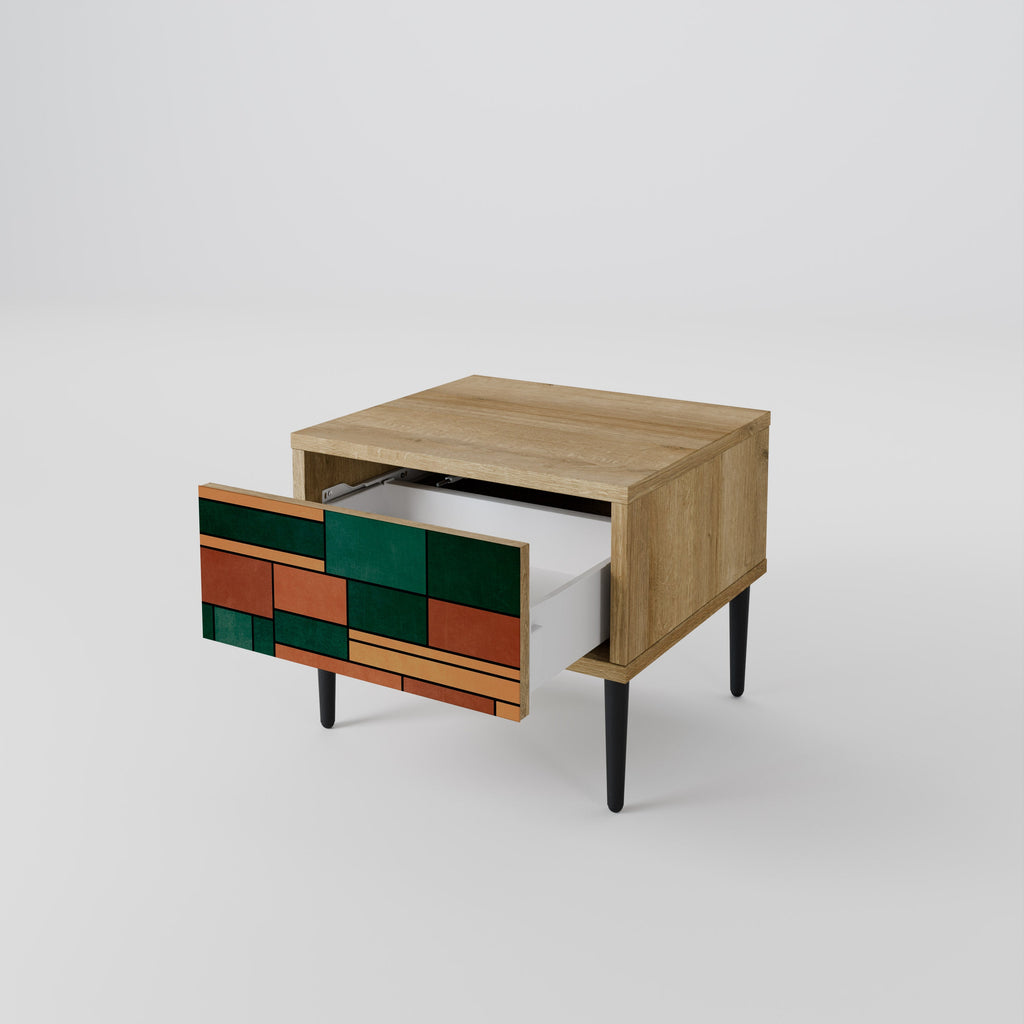 EARTHY FIGURES Nightstand in Oak Effect