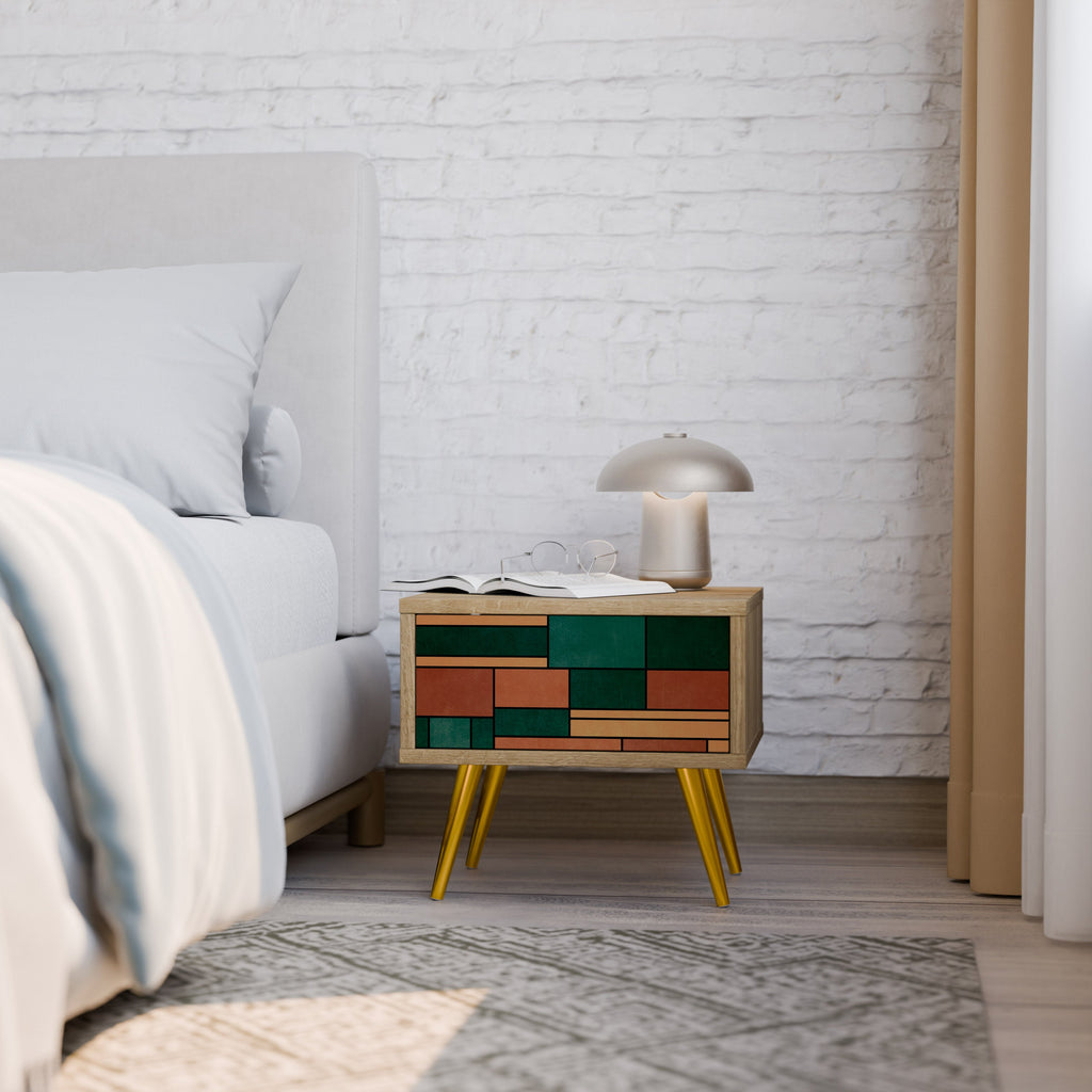 EARTHY FIGURES Nightstand in Oak Effect