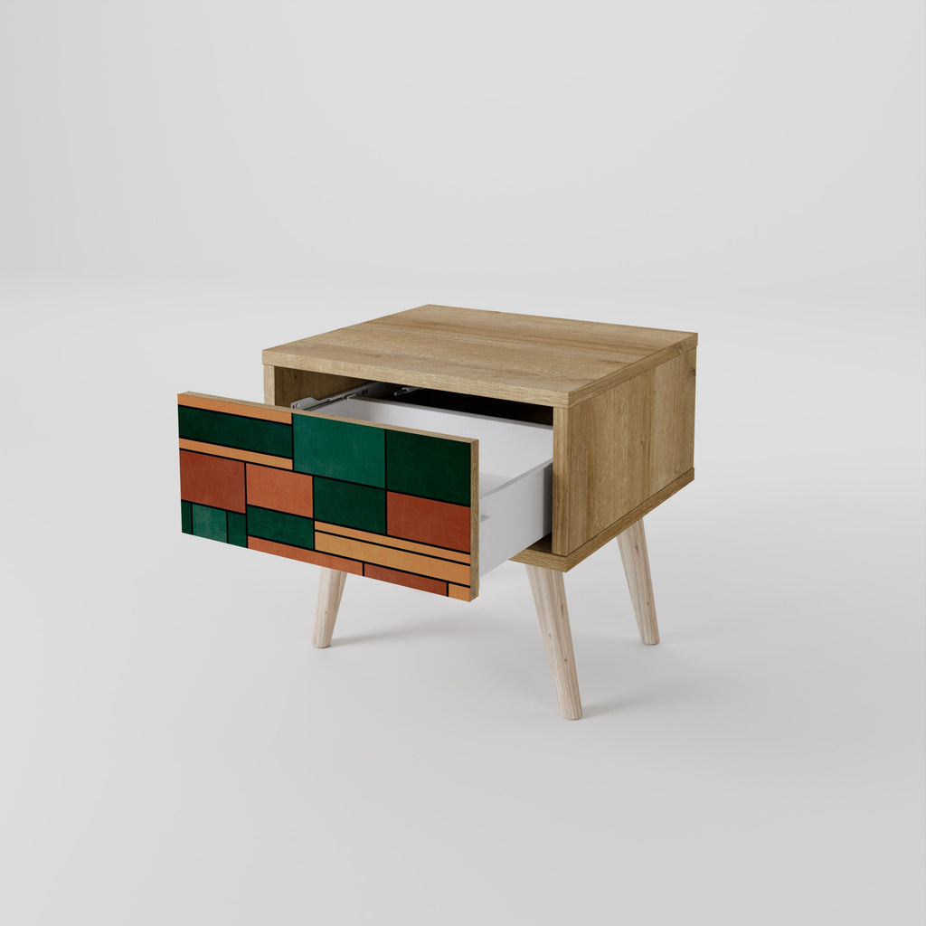 EARTHY FIGURES Nightstand in Oak Effect