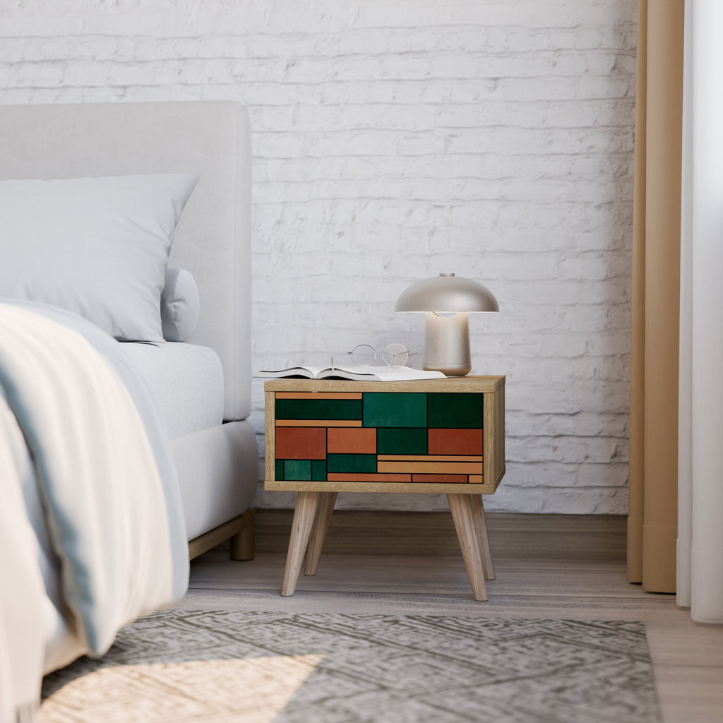 EARTHY FIGURES Nightstand in Oak Effect