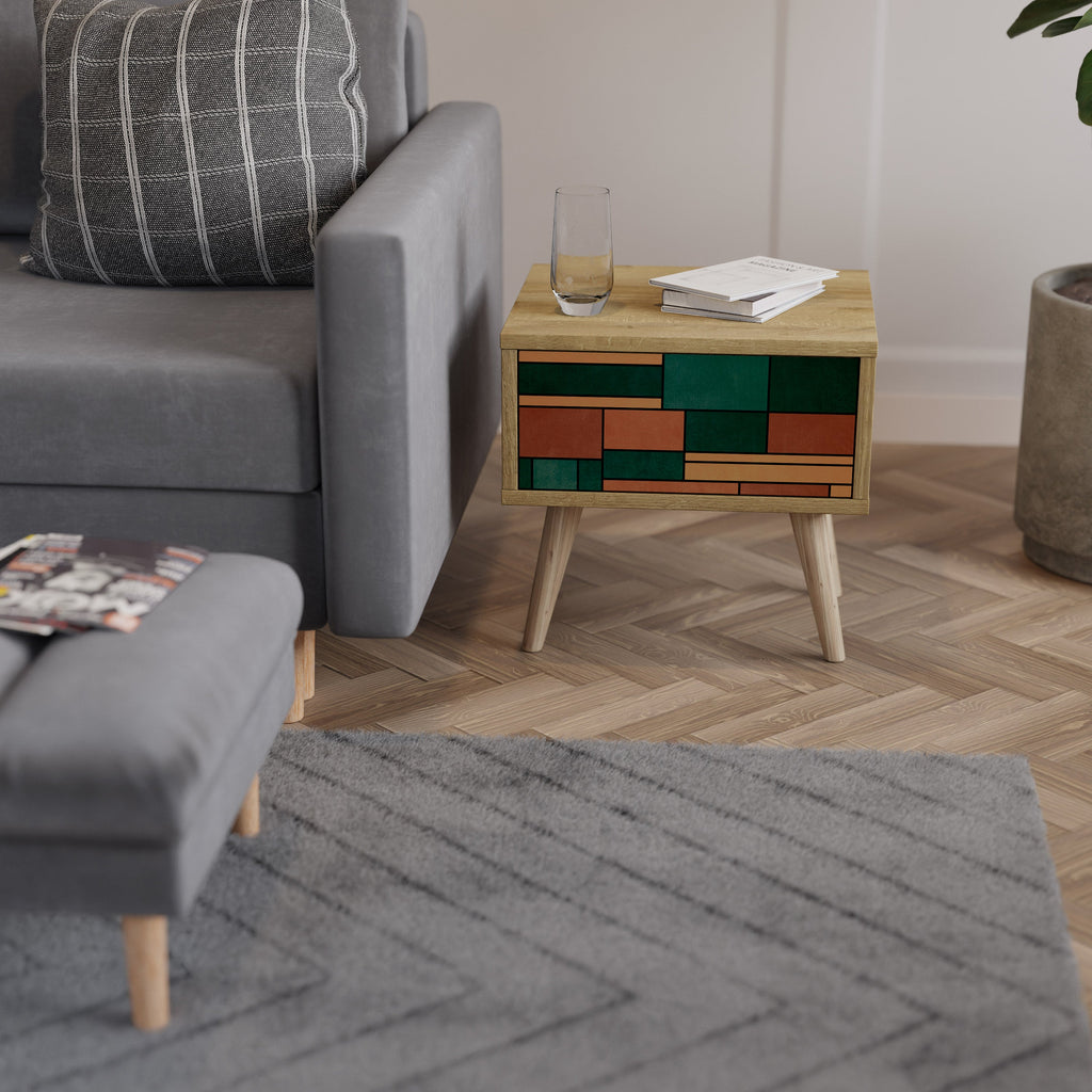 EARTHY FIGURES Nightstand in Oak Effect
