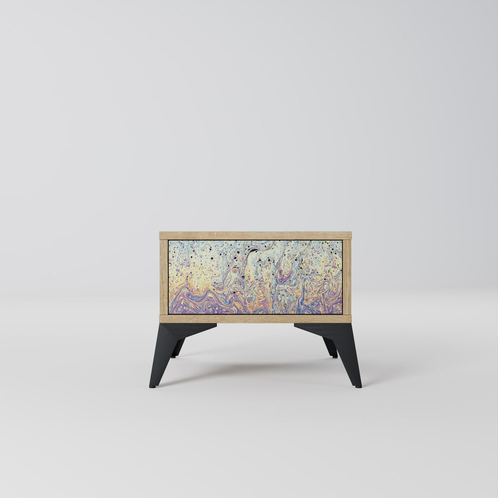 Table de chevet MOSAIC OF COLORS effet chêne