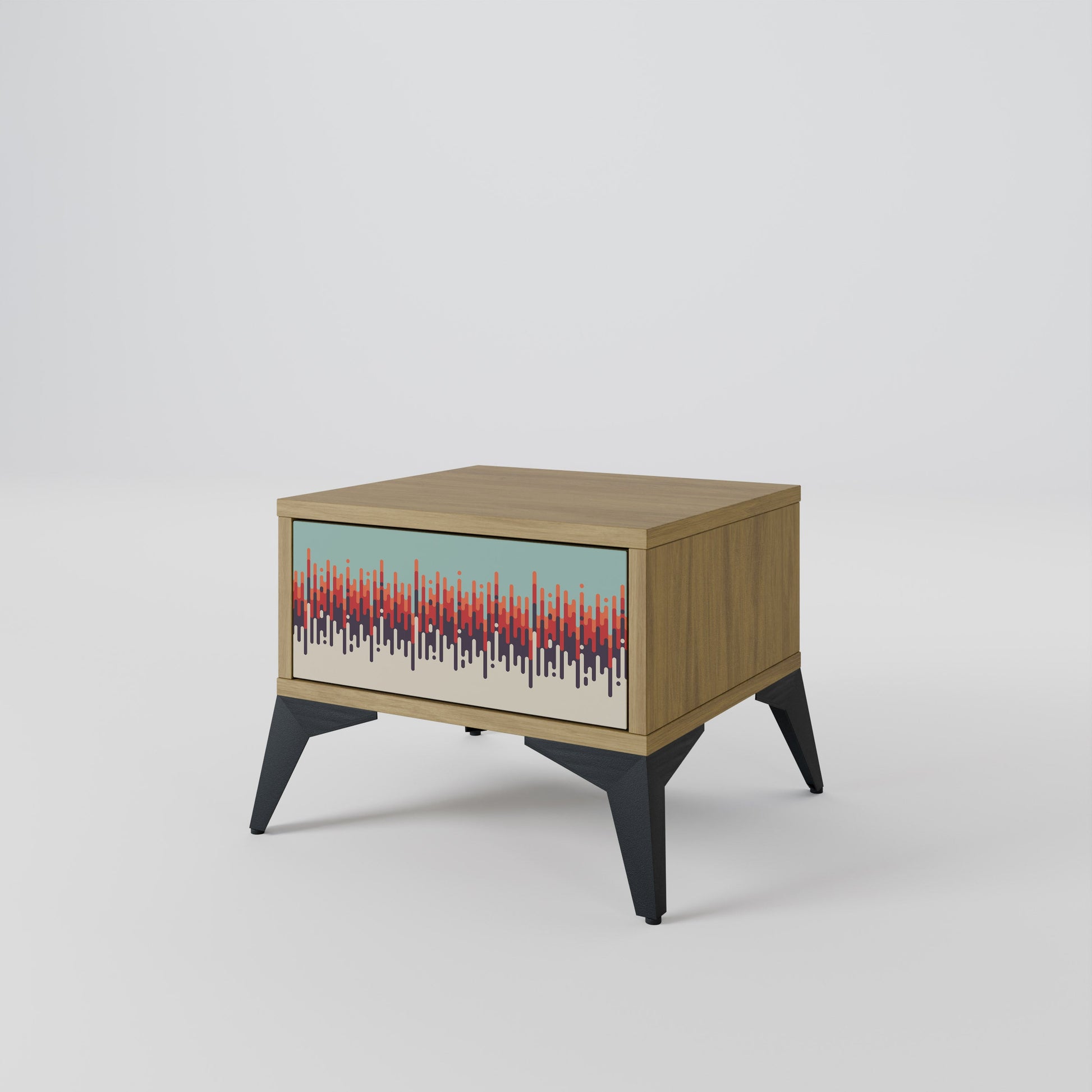 Table de chevet CHROMA CONTOURS effet chêne