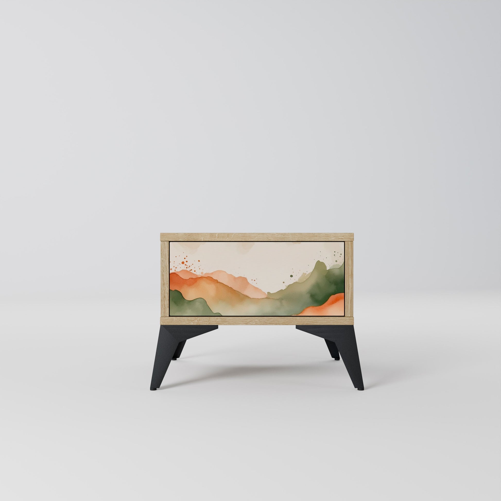 Table de chevet WATERCOLOR PEAKS effet chêne