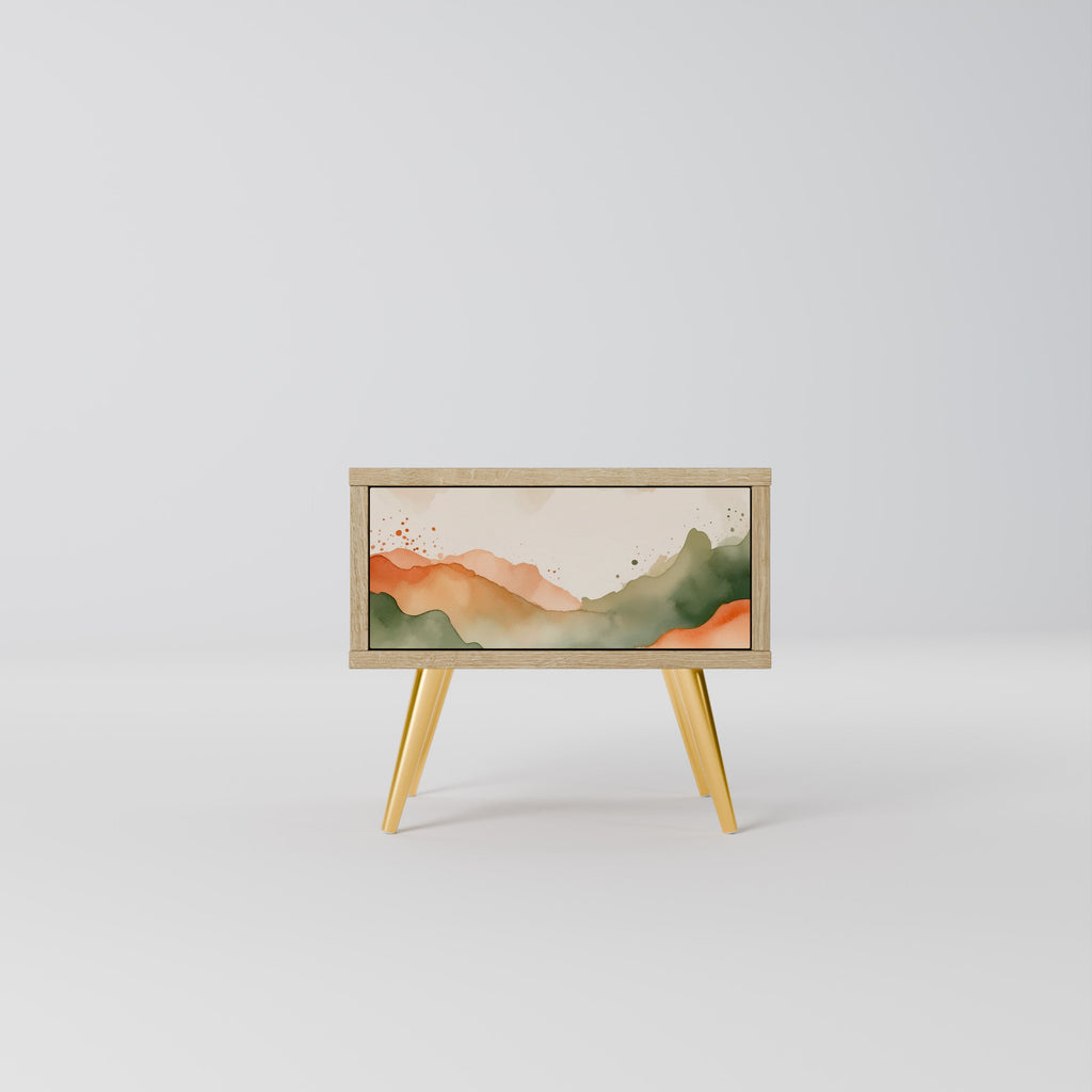 Table de chevet WATERCOLOR PEAKS effet chêne