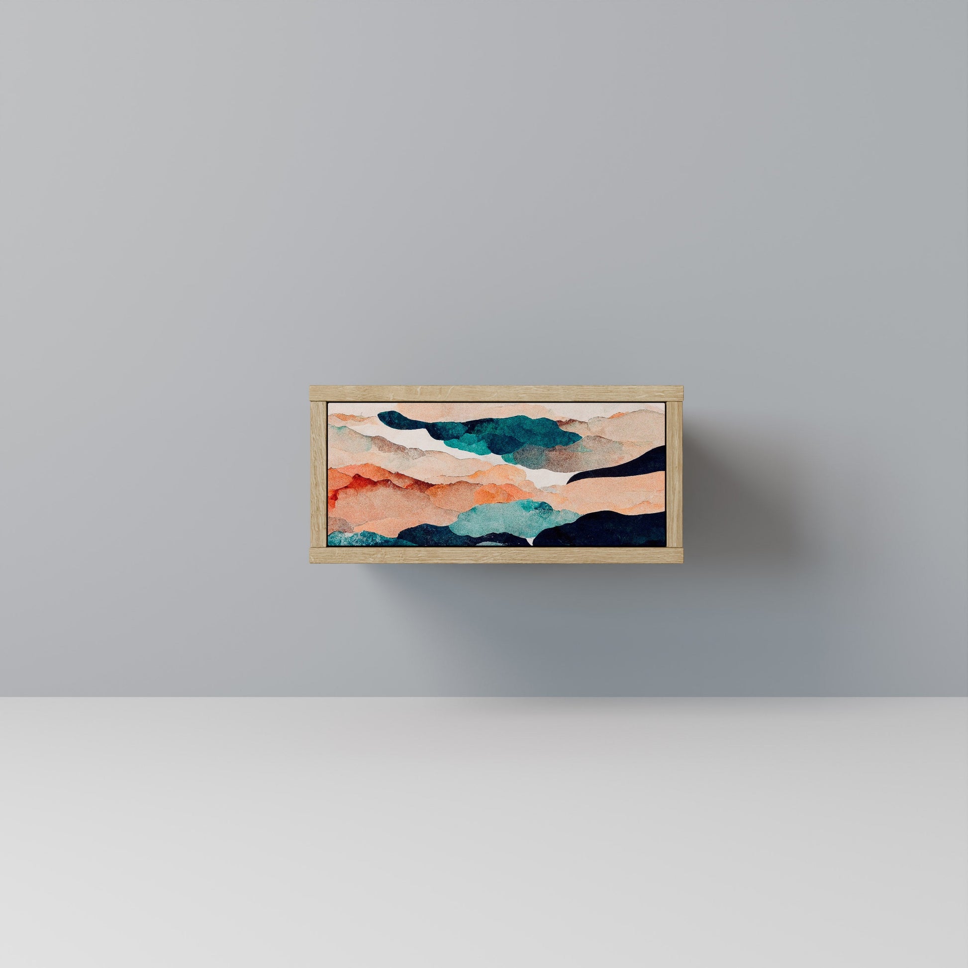ABSTRACT LANDSCAPE Nightstand in Oak Effect