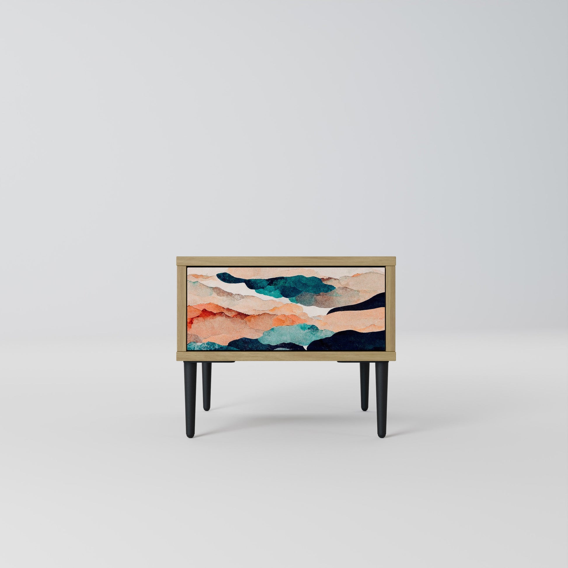 ABSTRACT LANDSCAPE Nightstand in Oak Effect