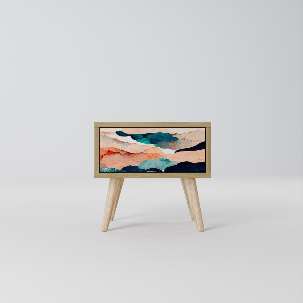 ABSTRACT LANDSCAPE Nightstand in Oak Effect