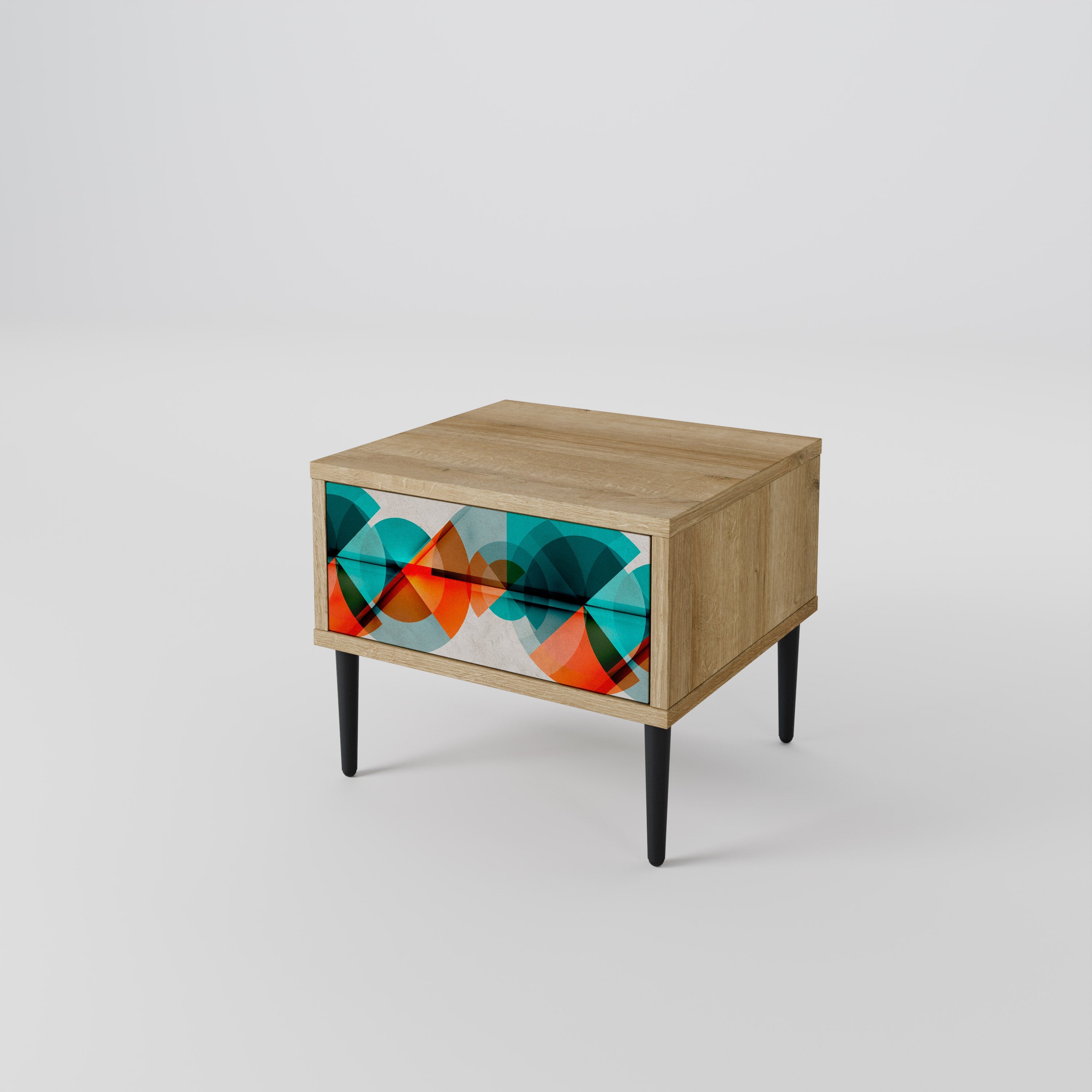 CIRCULAR RHAPSODY Nightstand in Oak Effect