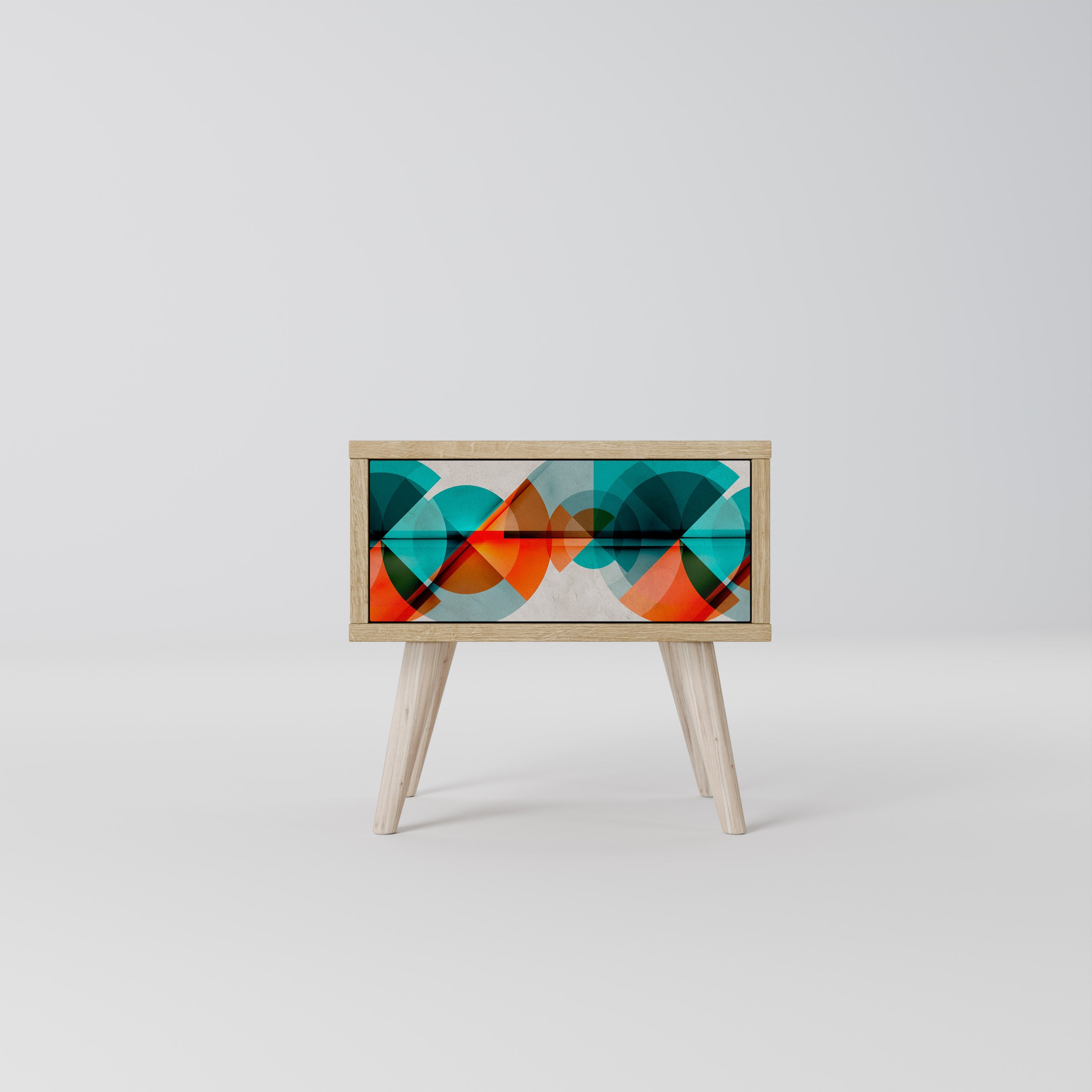CIRCULAR RHAPSODY Nightstand in Oak Effect