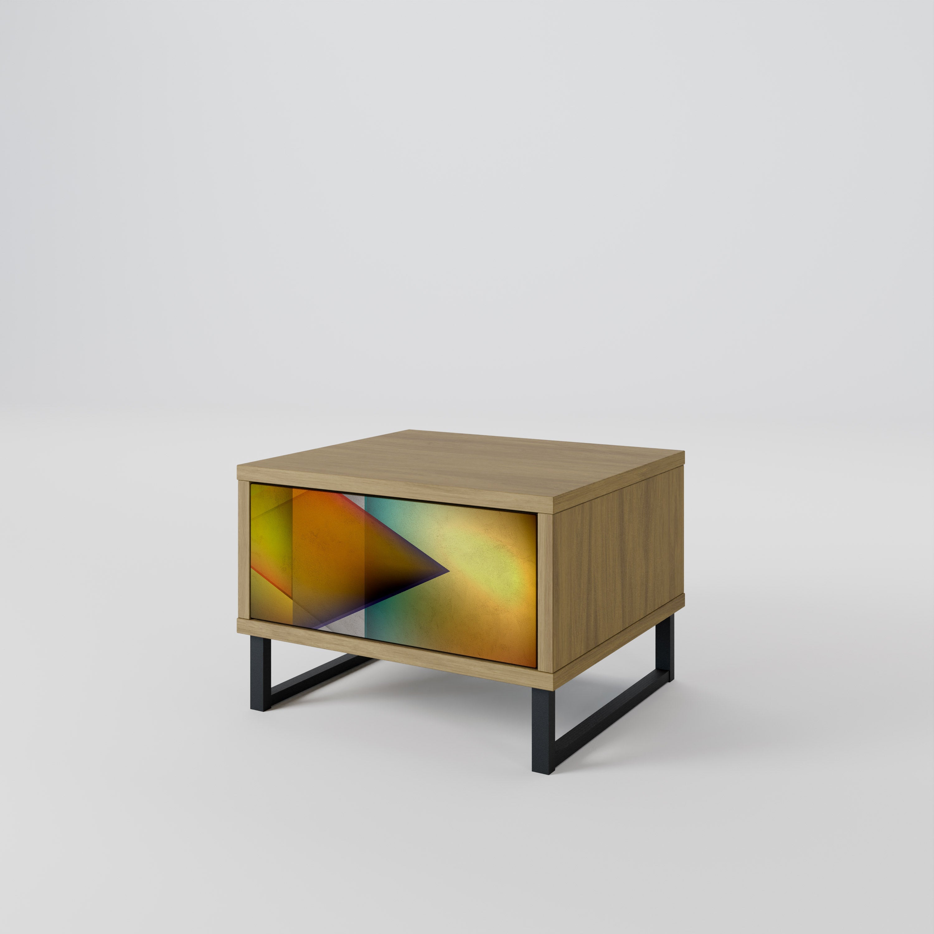 PIERCING SHARPNESS Nightstand in Oak Effect