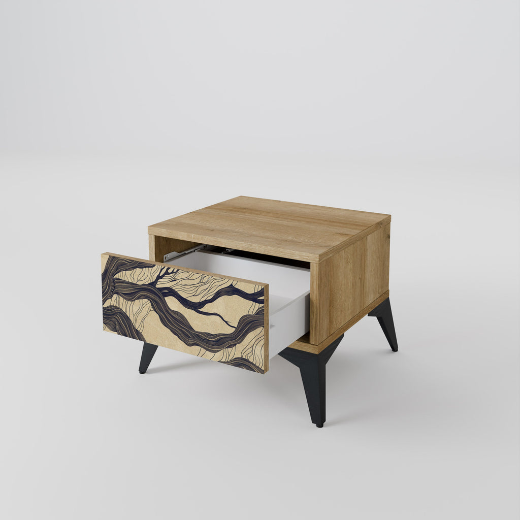 Table de chevet UNIFIED FRAGMENTS effet chêne