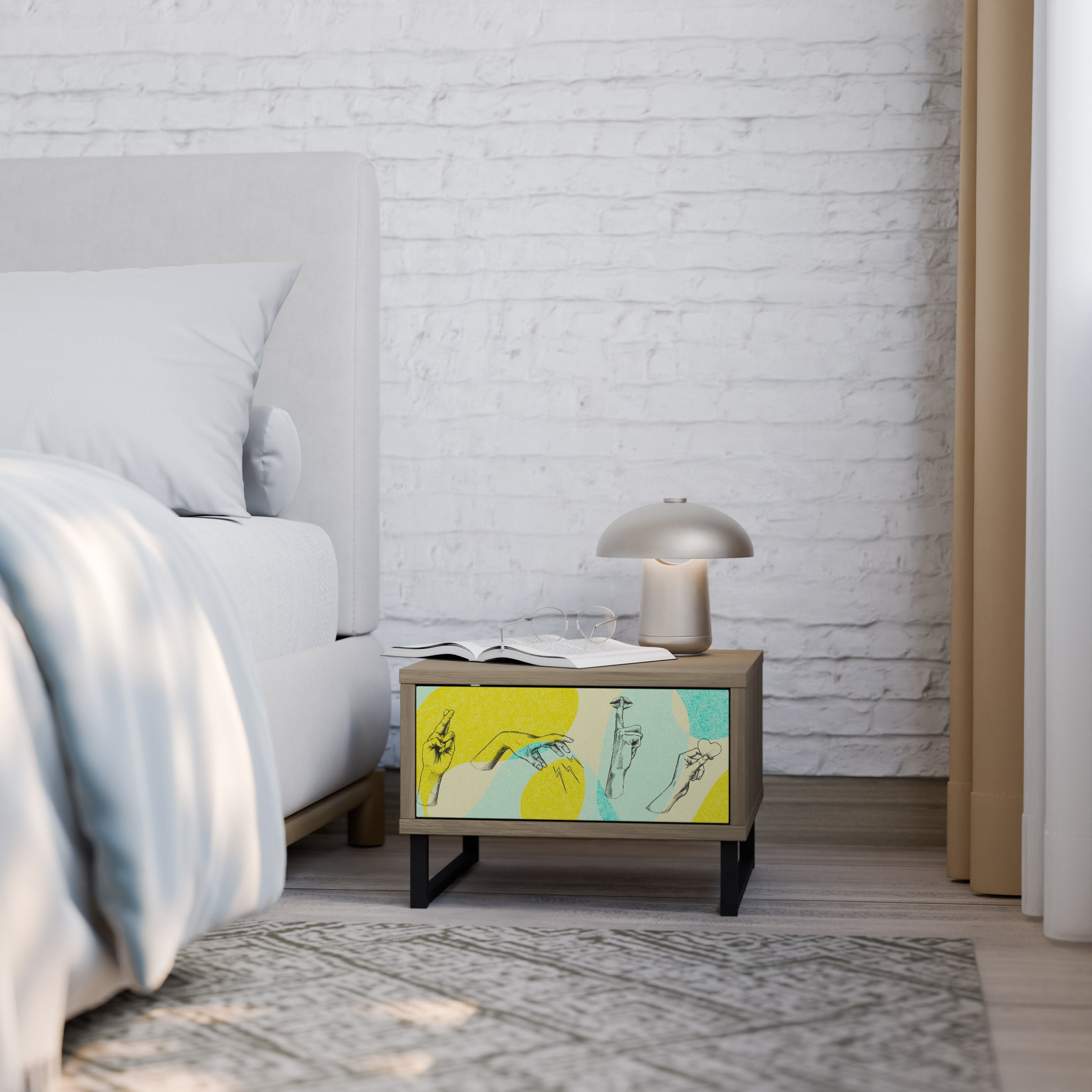 BODY LANGUAGE Nightstand in Oak Effect