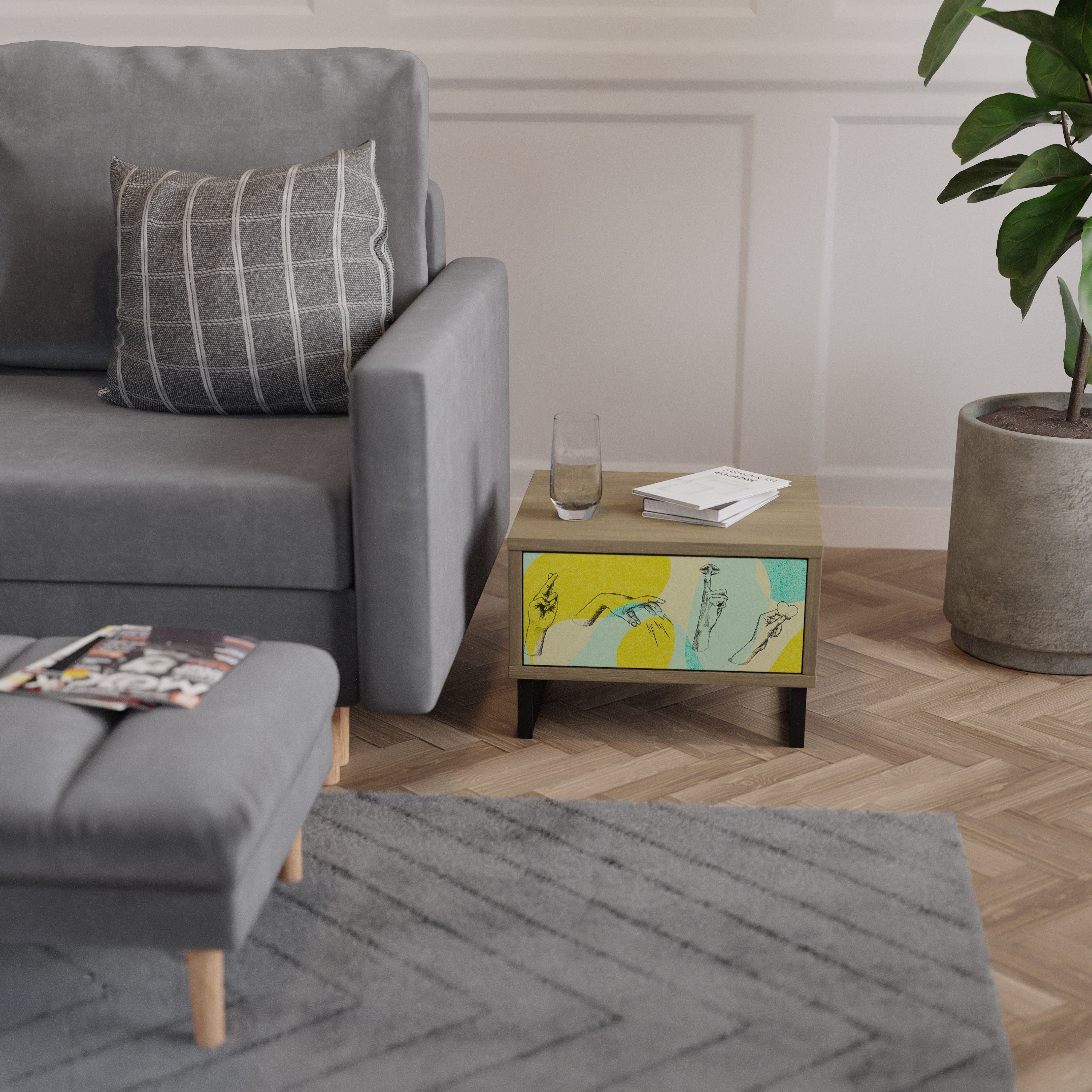 BODY LANGUAGE Nightstand in Oak Effect