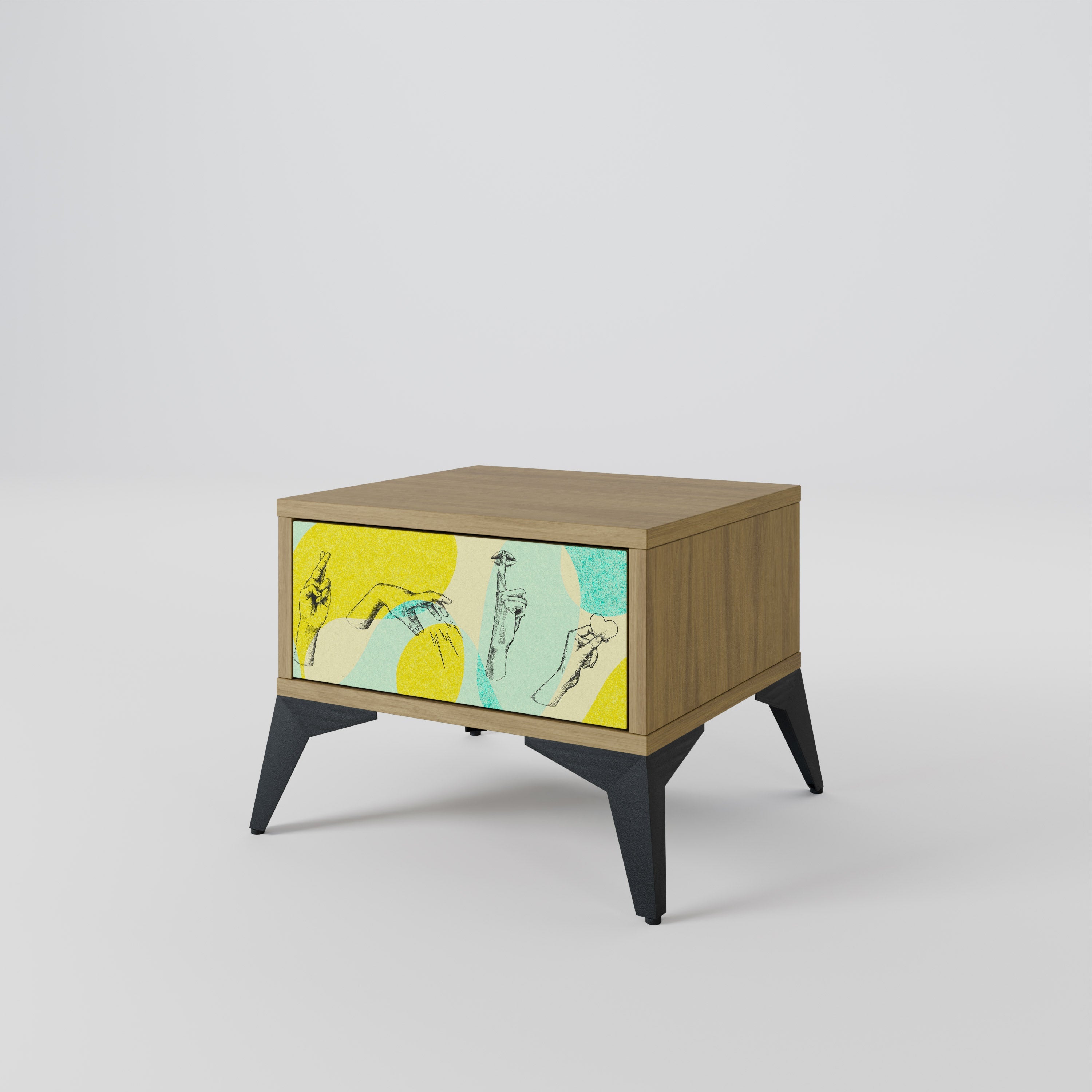 BODY LANGUAGE Nightstand in Oak Effect