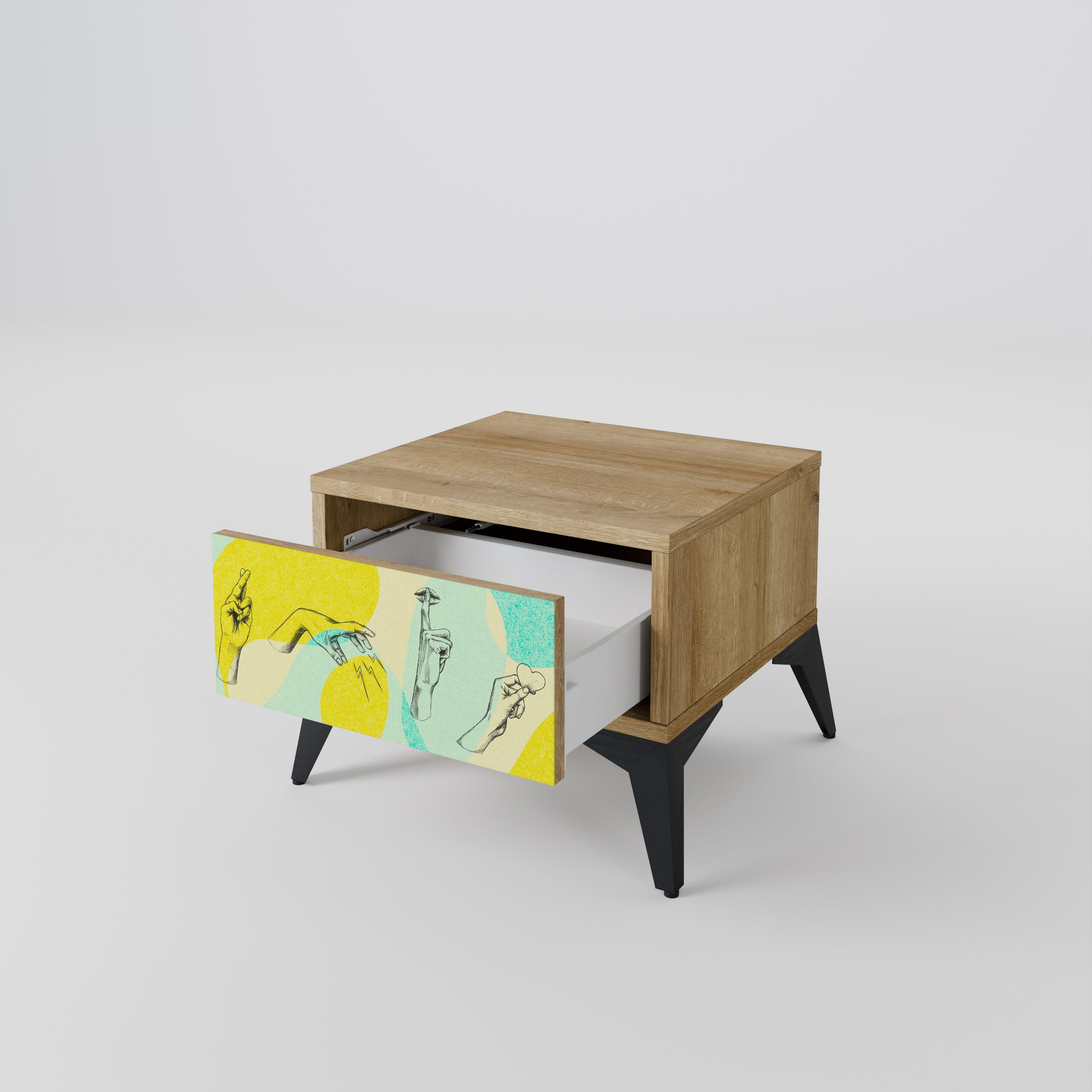 BODY LANGUAGE Nightstand in Oak Effect