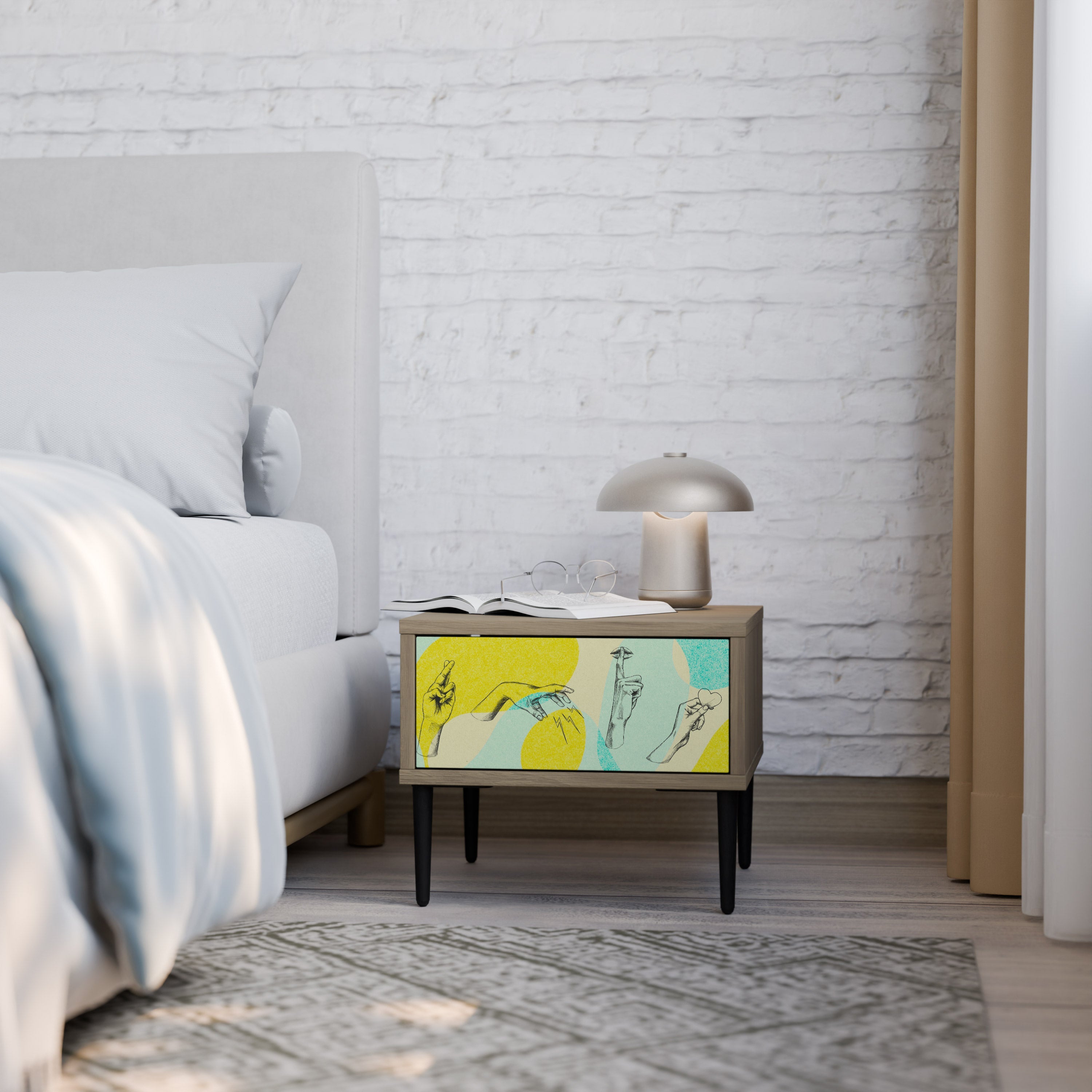 BODY LANGUAGE Nightstand in Oak Effect