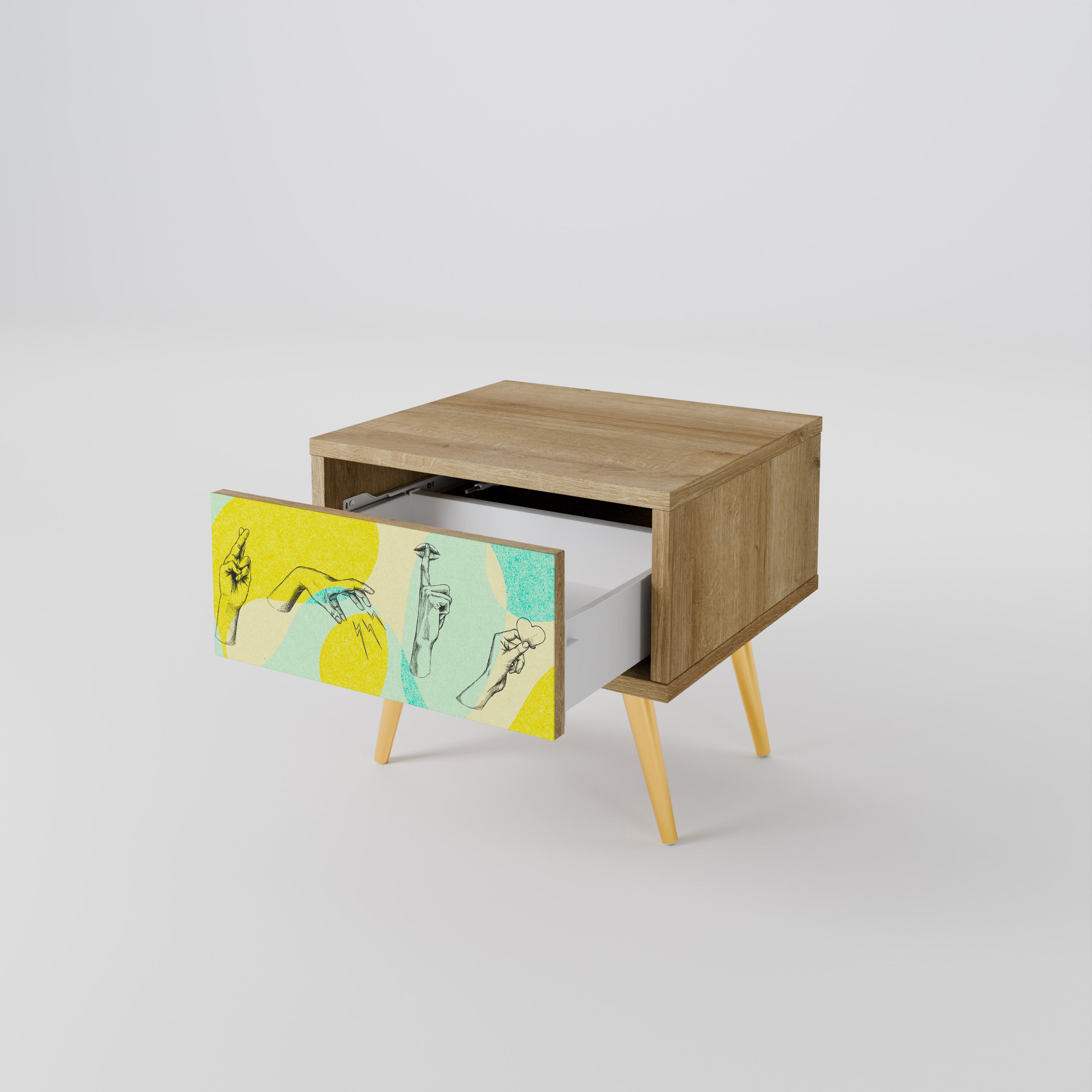 BODY LANGUAGE Nightstand in Oak Effect